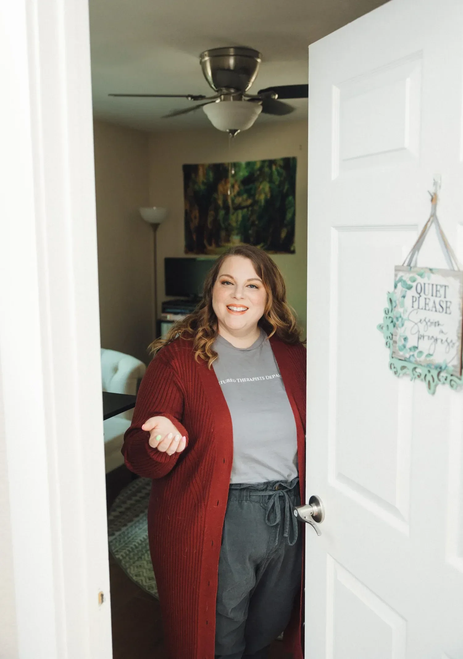 Lauren McKay welcomes you to her therapy office.