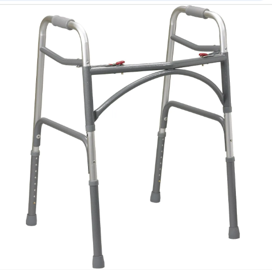 Drive Medical Bariatric Aluminum Folding Walker, Two Button
