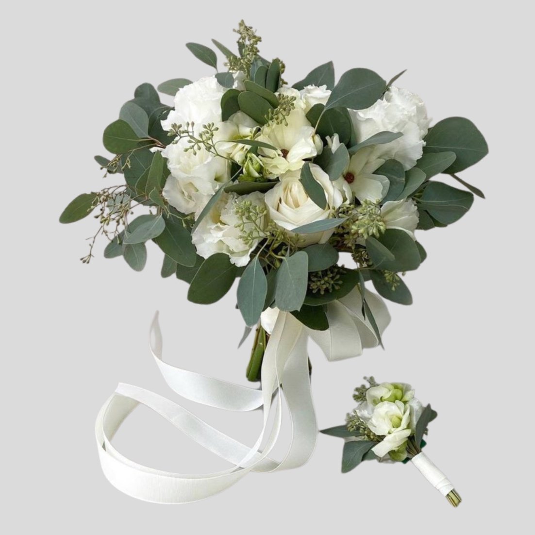 Ramo de novia "Roses and Eucalyptus"