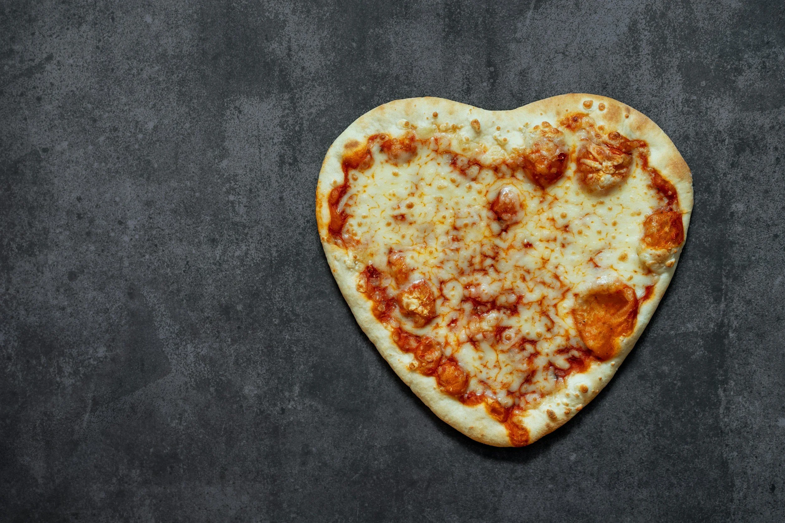Heart shaped pizza