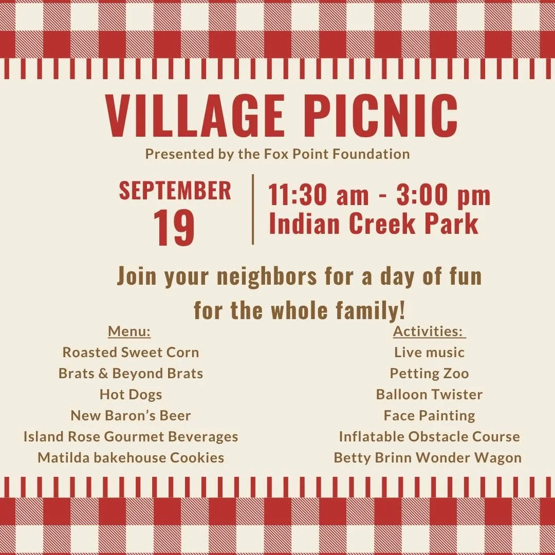 Fox Point Village Picnic Returns at Indian Creek Park
