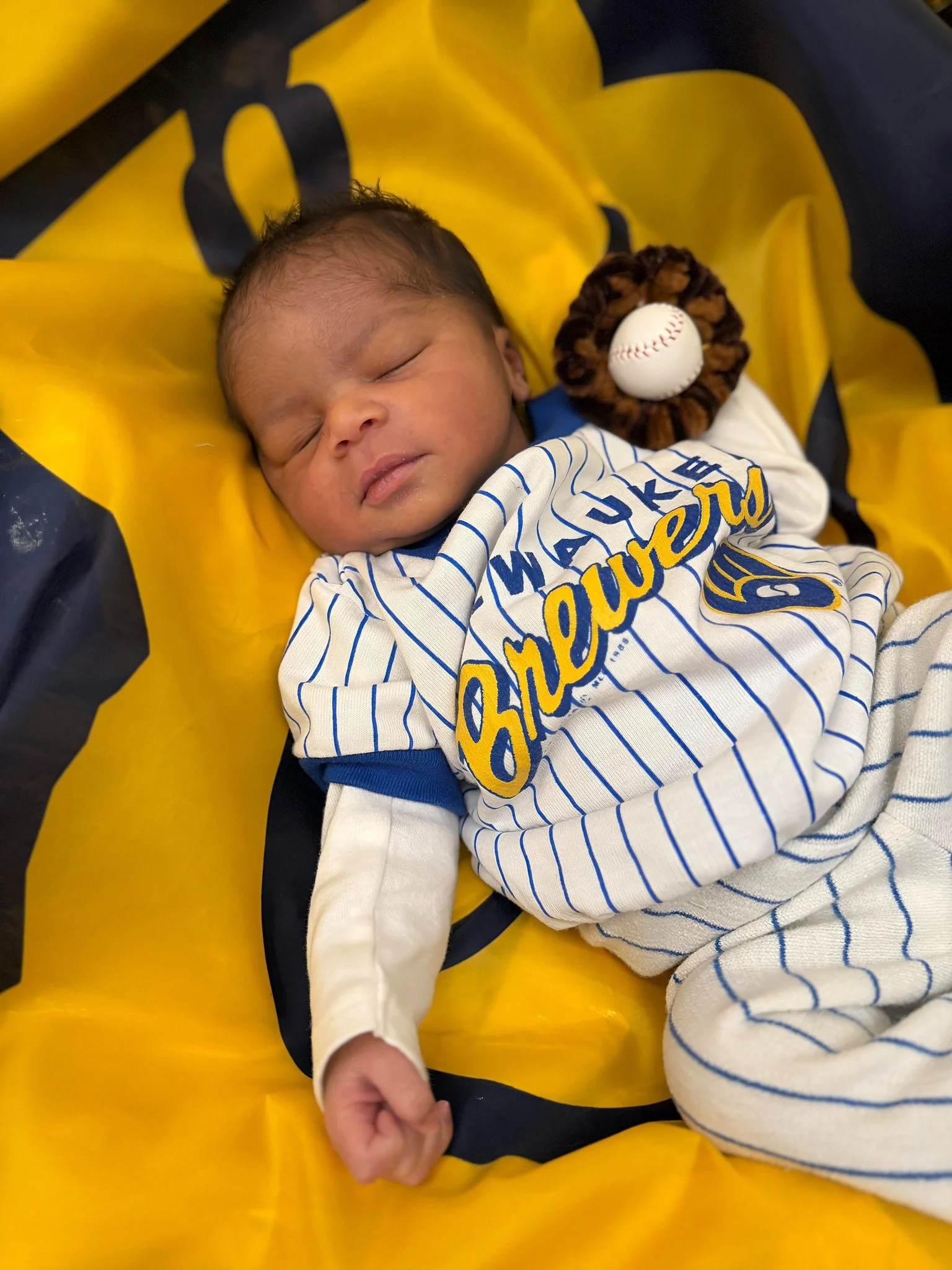The tiniest members of the Brew Crew are ready for the World Series. 💙💛⚾

The celebration includes families at Columbia St. Mary&rsquo;s and St. Joseph hospitals in Milwaukee and St. Elizabeth Hospital in Appleton, bringing a little ballpark joy to