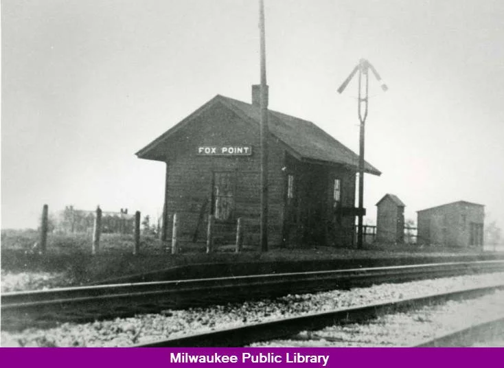 A small railroad station in Fox Point, Wisconsin. At one point it was on the Chicago and North Western Railway route.