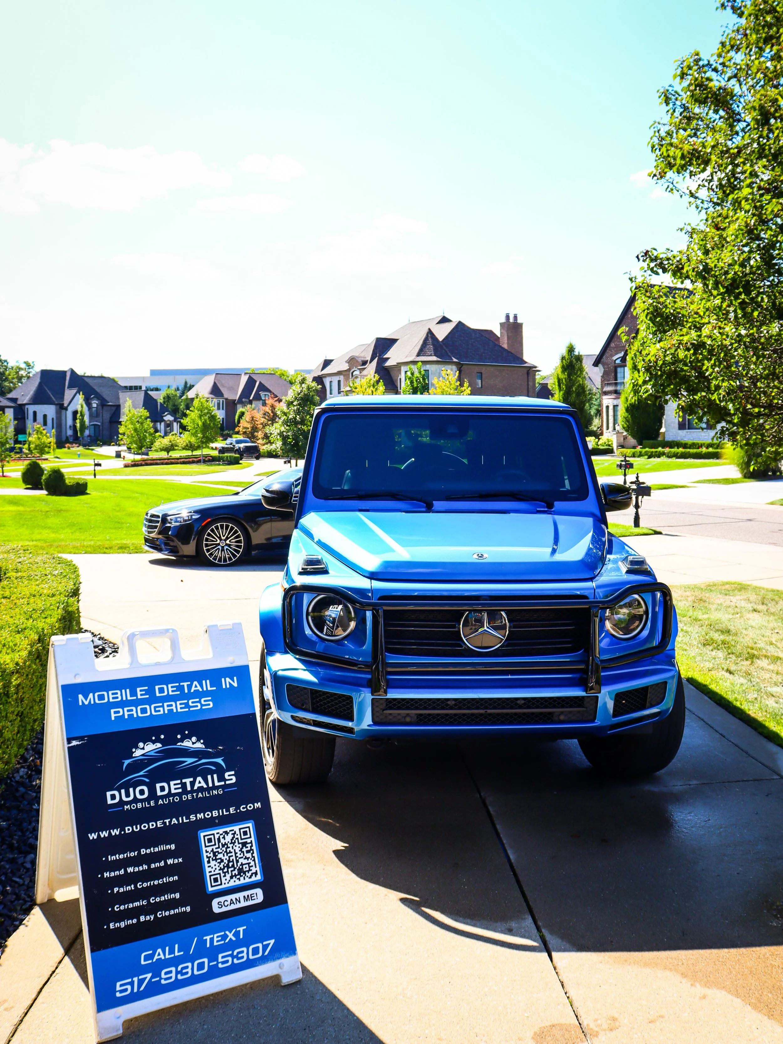 Blue Mercedes-Benz G-Class SUV After a Full Exterior Detail