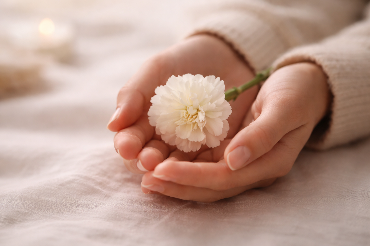 Hands Holding Carnation