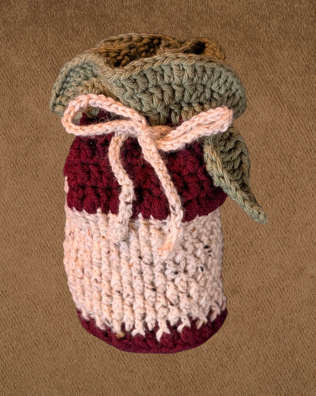 Crochet Loot Sack - Apple Core