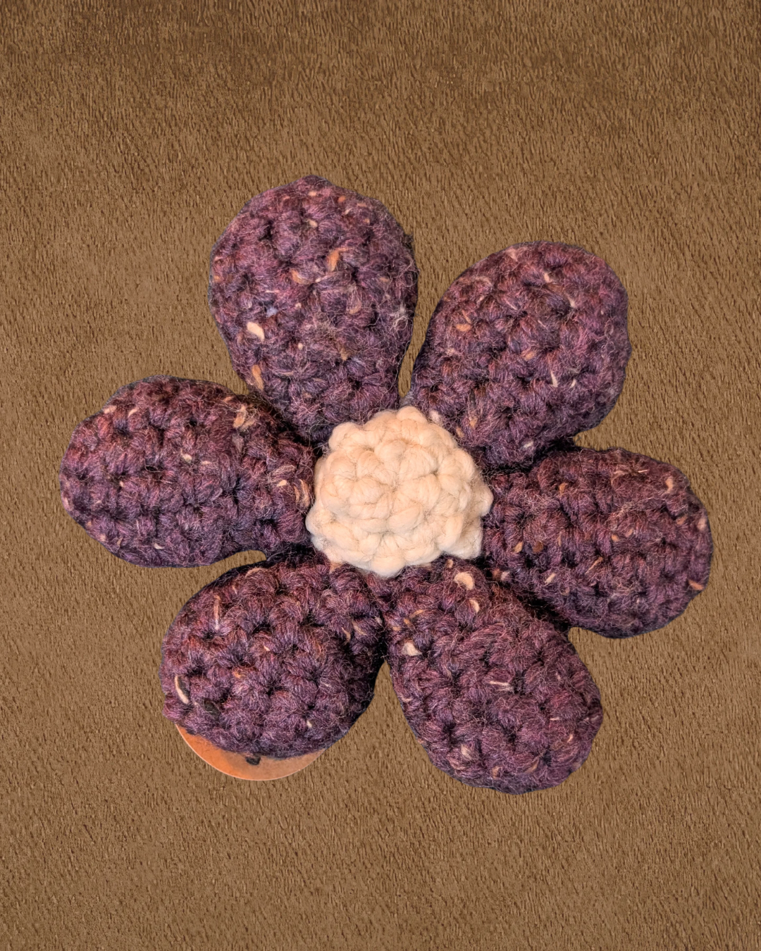 Purple Crochet Groovy Flower