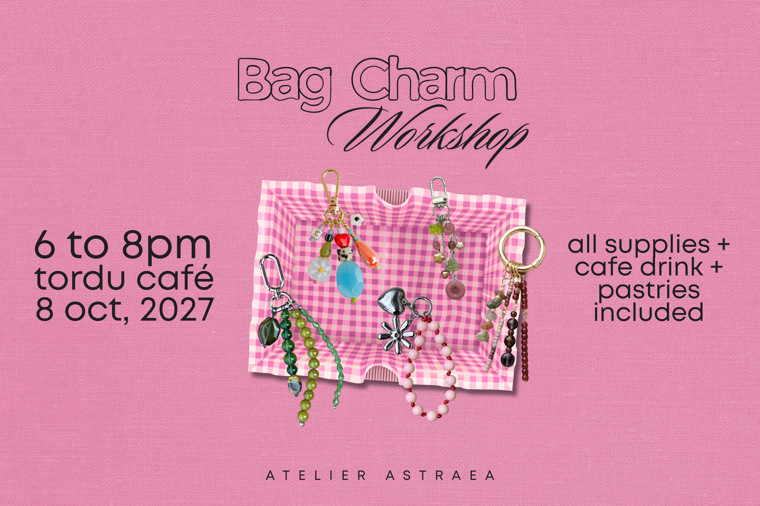 Bag Charm Workshop at Tordu Cafe et Cremerie