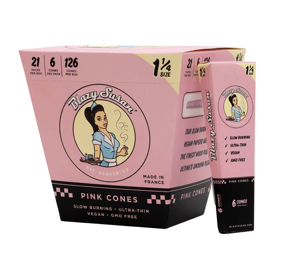 Blazy Susan - 6pk Pink Cones, 1.25"