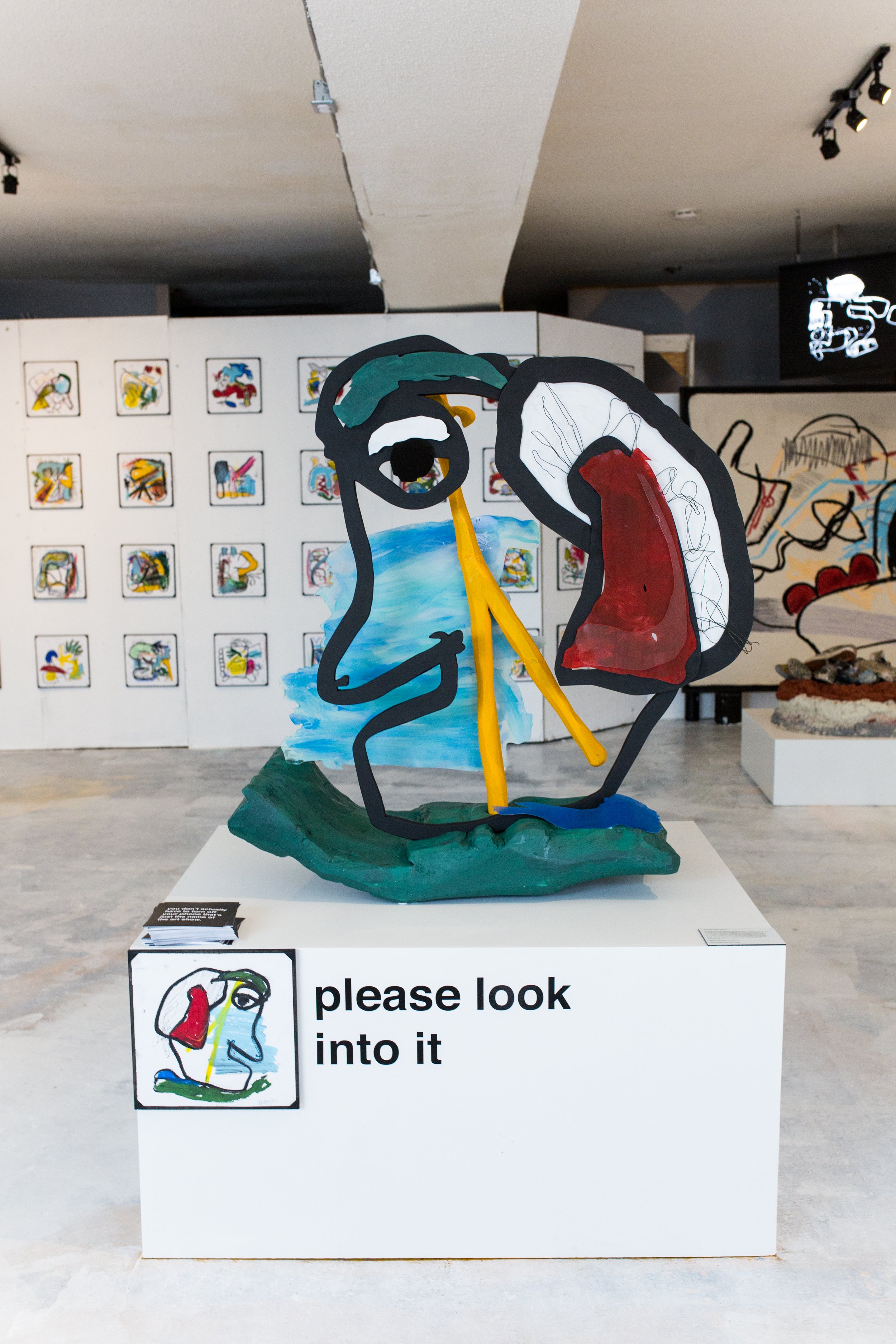 "Please Look Into it Sculpture of a Drawing"
22"x36"x28"
2020
oil, graphite, wire, acrylic, mdf, foam, gesso