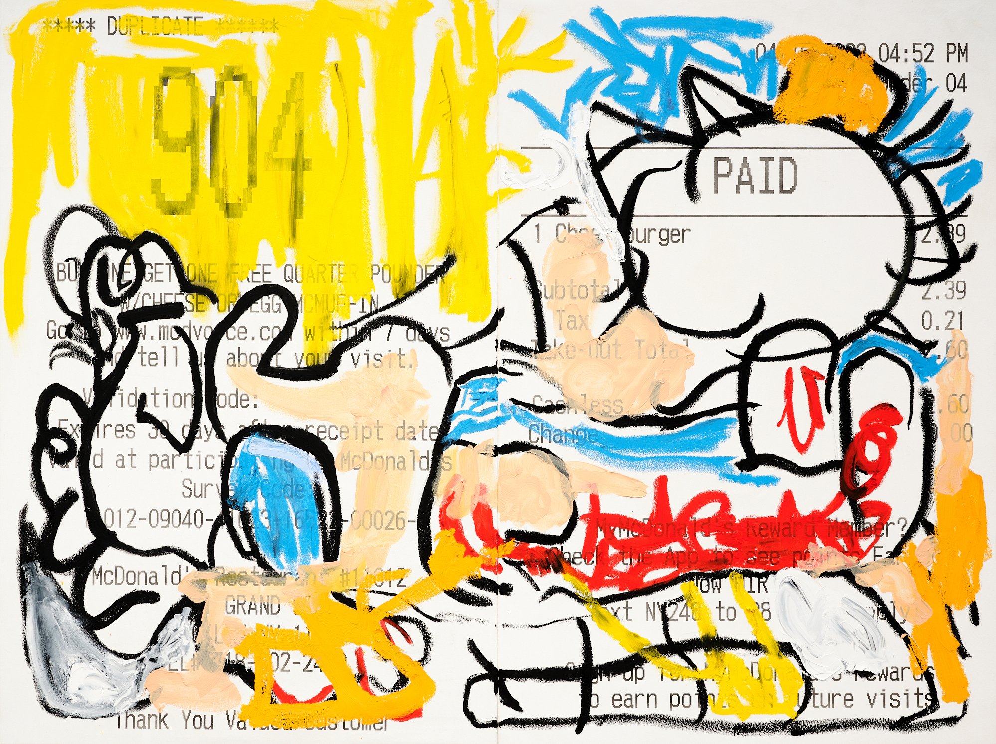 "2.60"
92"x72"
2023
gesso, oil and spray on canvas
