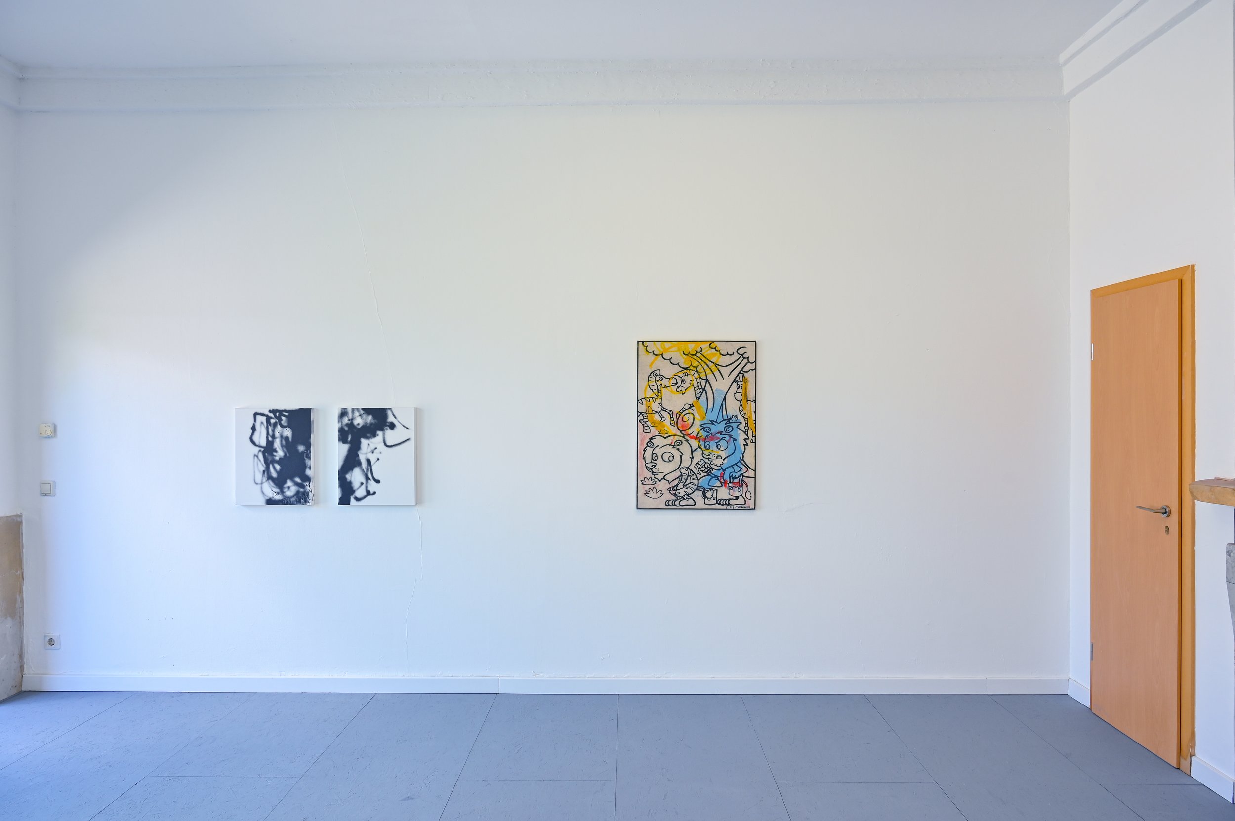 "Coloring book"
24.75”x34.75”
2023
acrylic,Spray, oil stick on
canvas