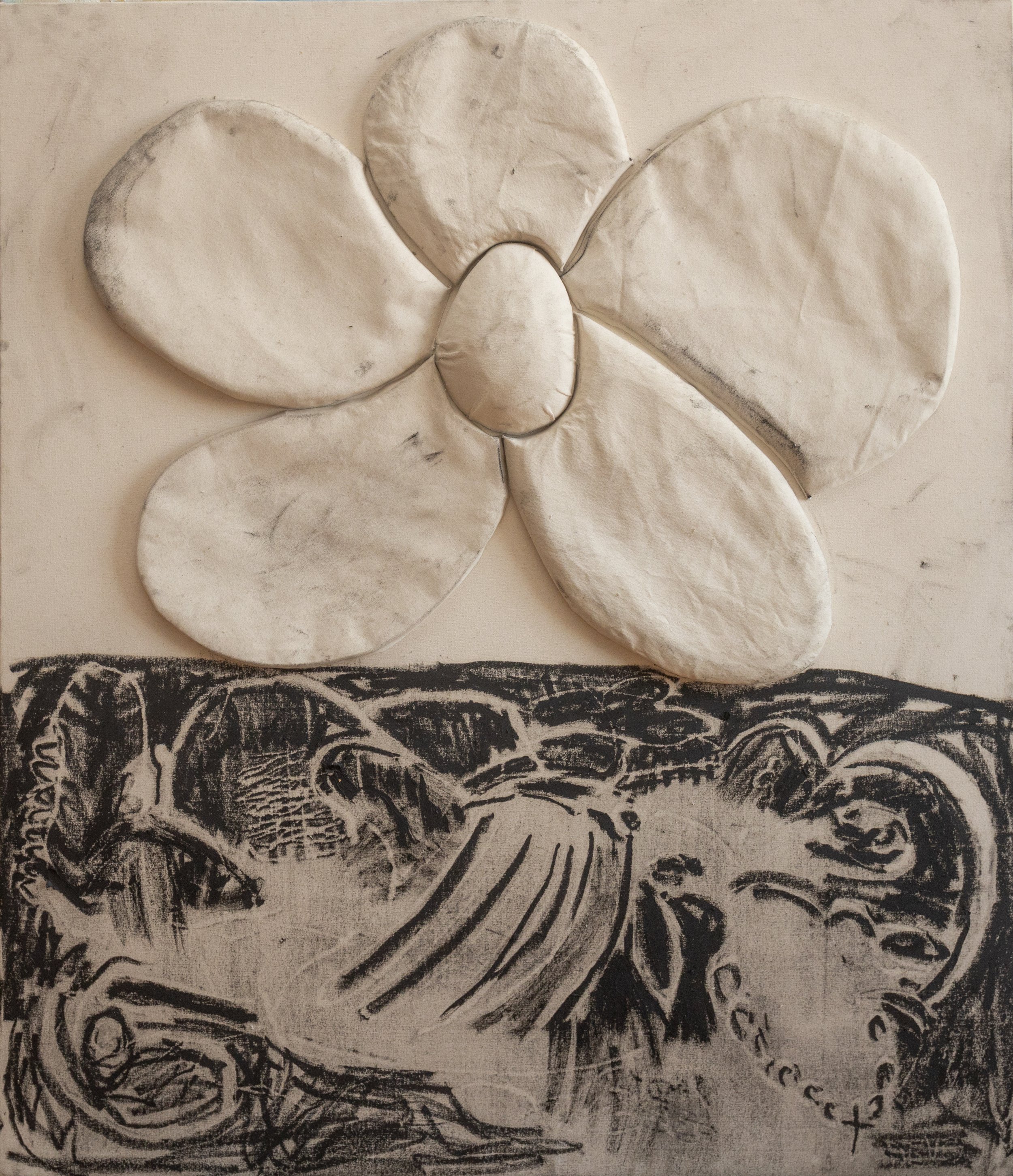 "Life and Death no.1"
48"x56"
2024
oil, graphite, gesso, on canvas