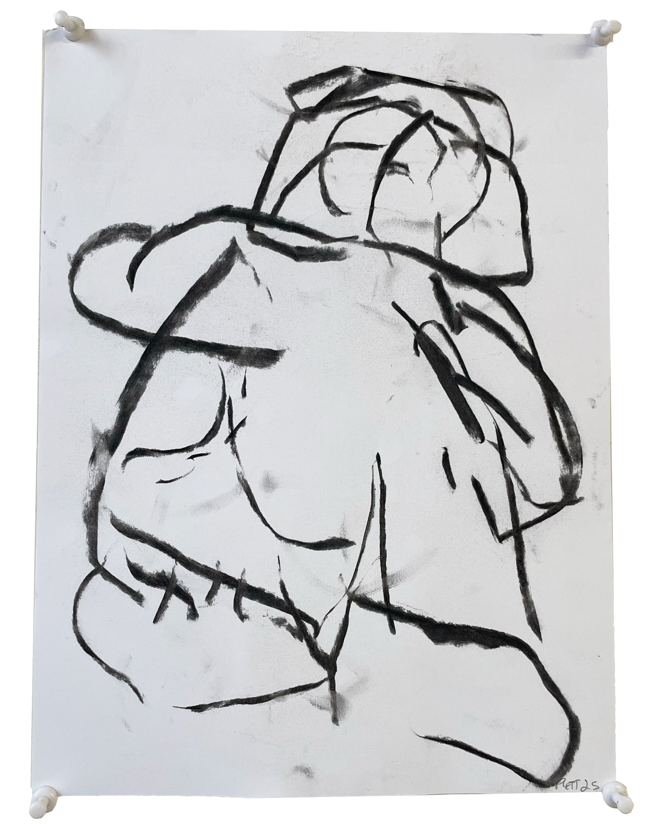 "Head Sculpture drawing"
8.5"x11"
2025
charcoal, fixative, on paper