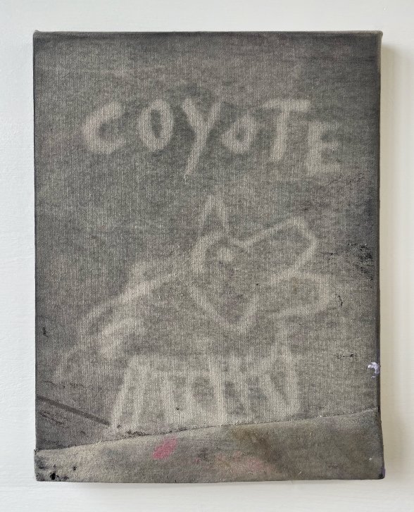 "Coyote"
11"x14.5"
2025
oil, charcoal, gesso, on canvas