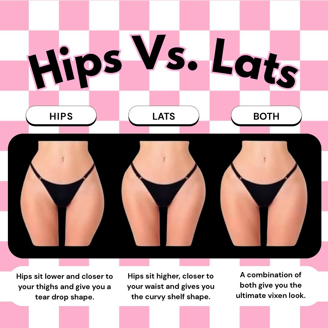 Hips Vs. Lats &mdash; Which Look Is Your Vibe?

A Liquid BBL isn&rsquo;t just about adding volume &mdash; it&rsquo;s about shaping the silhouette. 👏

🎀 When we build out the hips, the volume sits lower and closer to your thighs, creating that femin