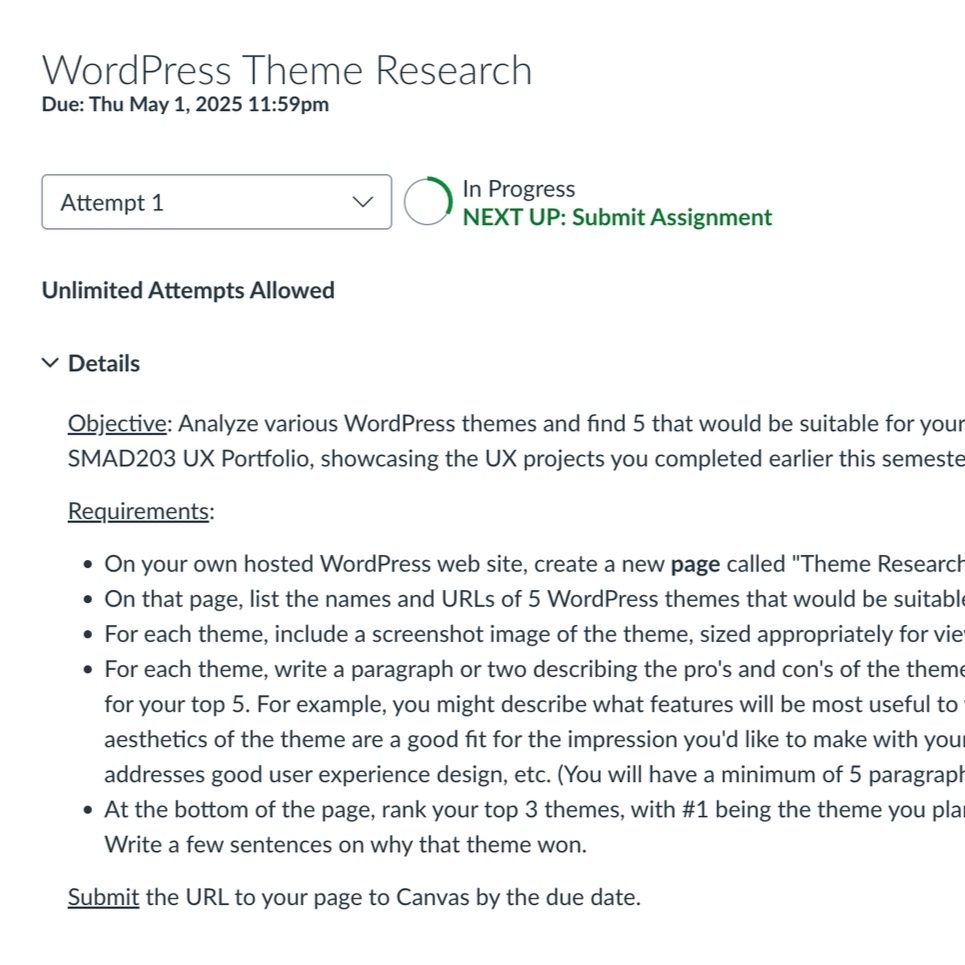 SMAD 203 | SquareSpace Theme Research
