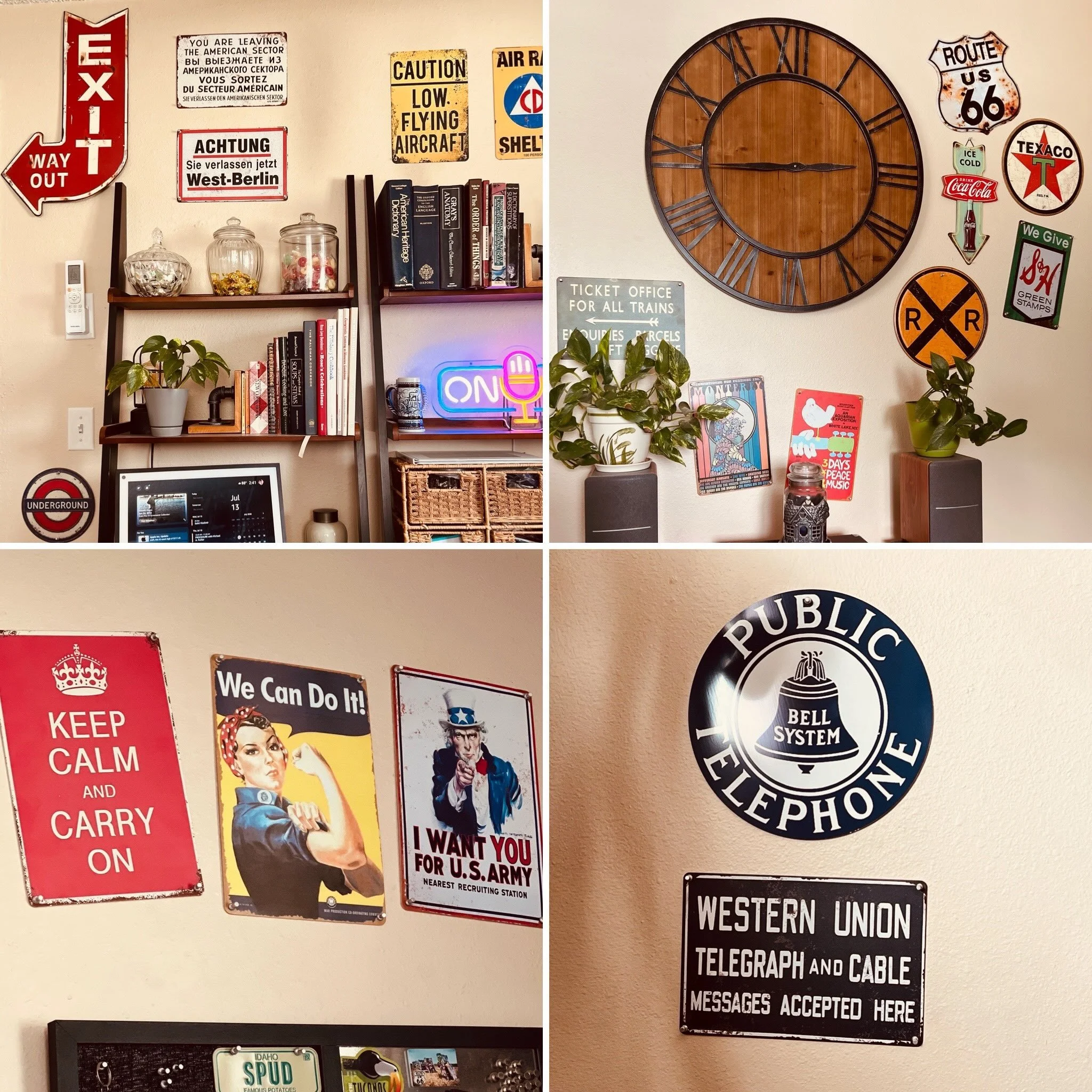 Current wall decor in my bedroom/office/den. I like to think of it as a &ldquo;den&rdquo; as it&rsquo;s set up as such. Or the finest dorm room a 58-year-old might scrape together.