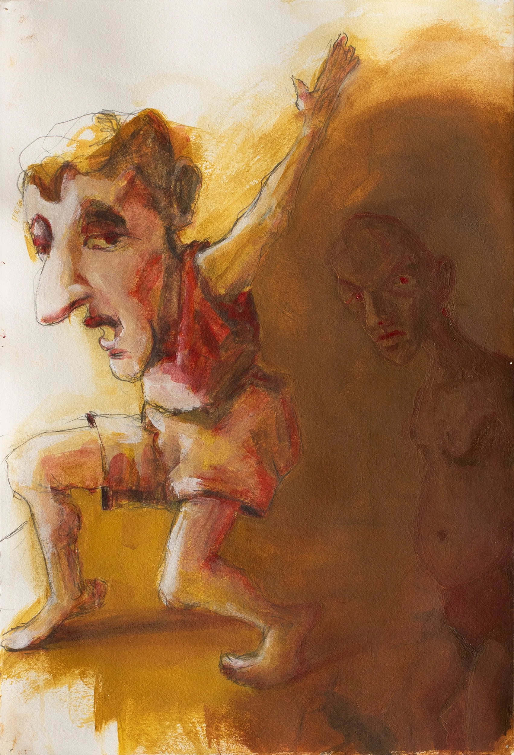 Alarm • 2026 • 22 x 15 inches • Water based oil paint and graphite on paper
