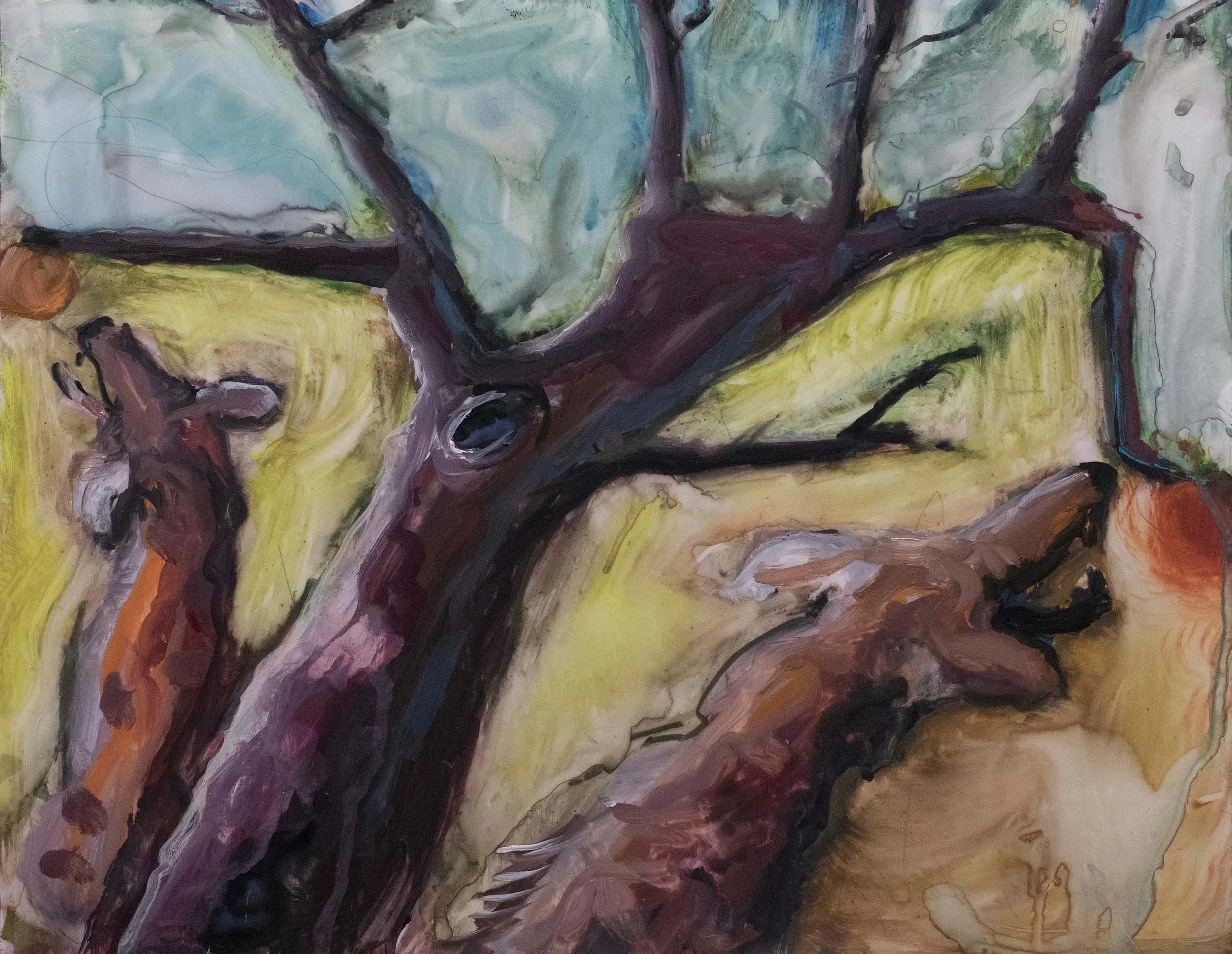 Long Hanging Fruit • 2019 • 11 x 14 inches • Gouache on Yupo