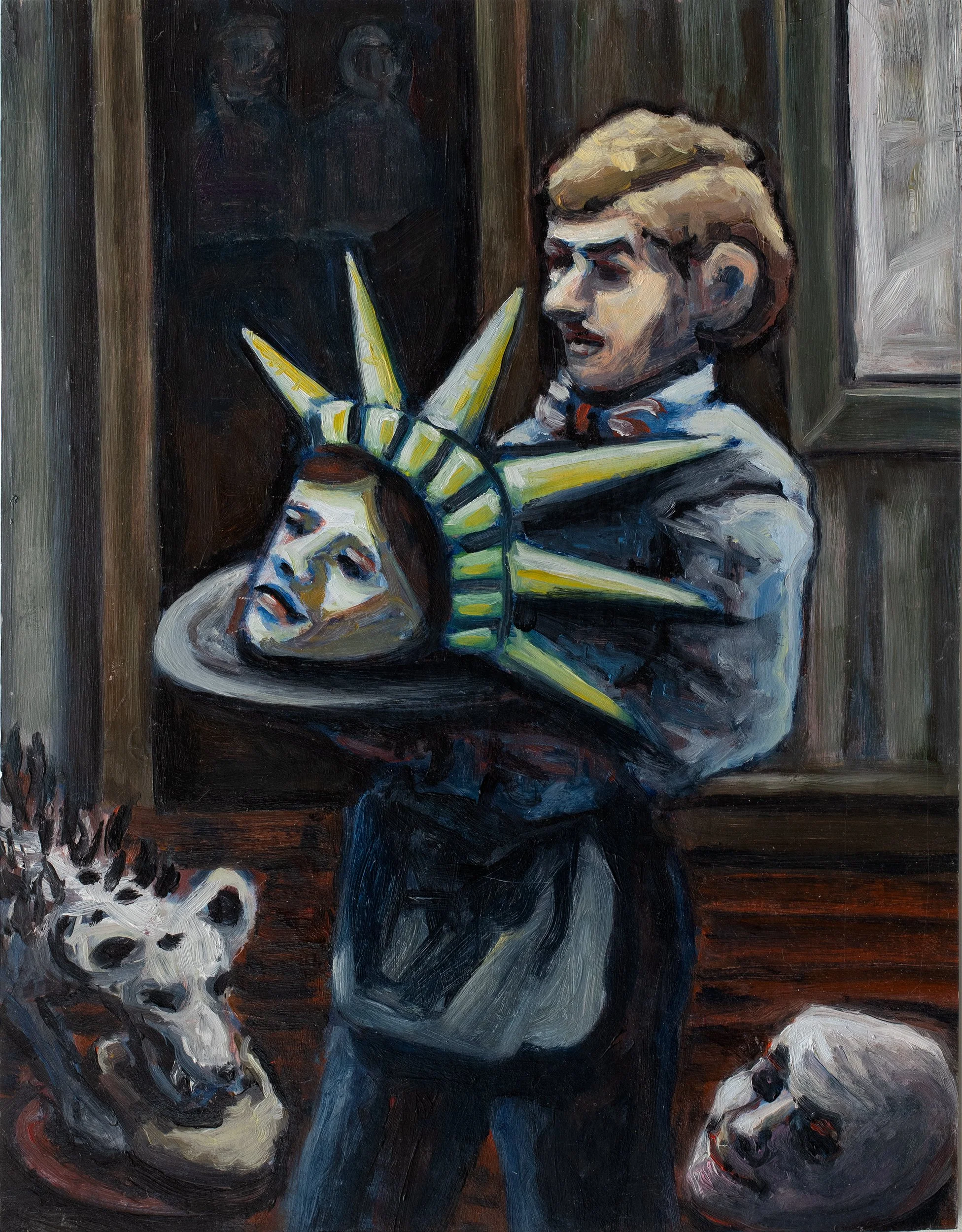 Cause for Celebration • 2020 • 18 x 14 inches • Water based oil paint over monotype mounted on panel