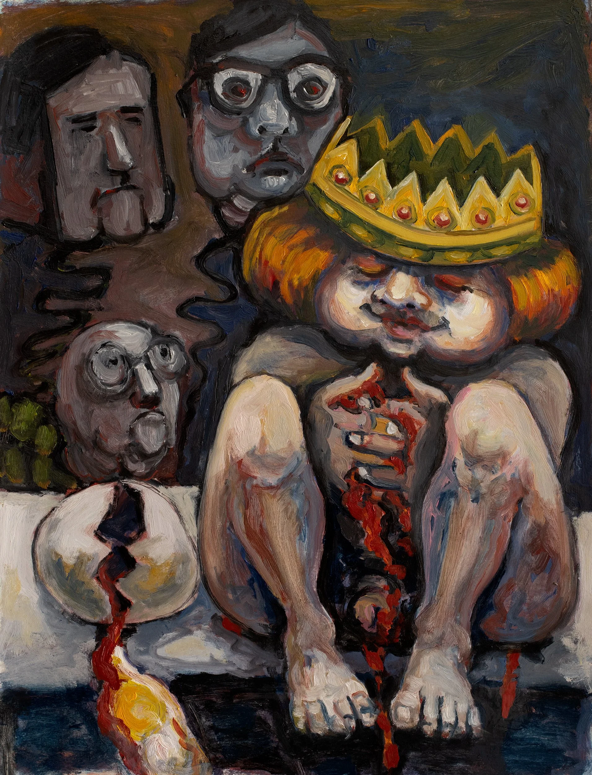 All the Kings Men • 2020 • 18 x 14 inches • Water based oil paint over monotype mounted on panel
