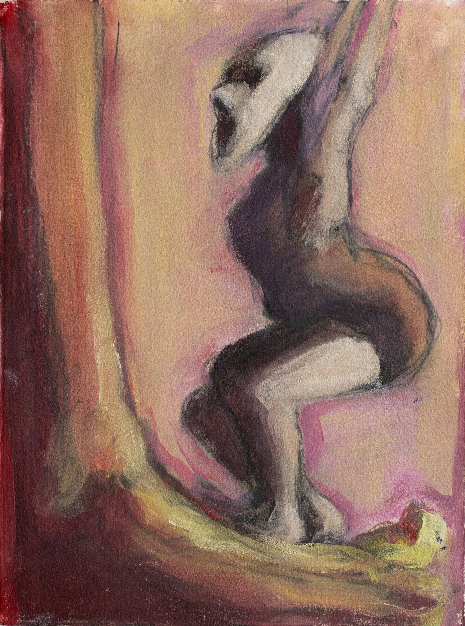 Entreaty • 2026 • 15 x 11 inches • Water based oil paint and charcoal on paper