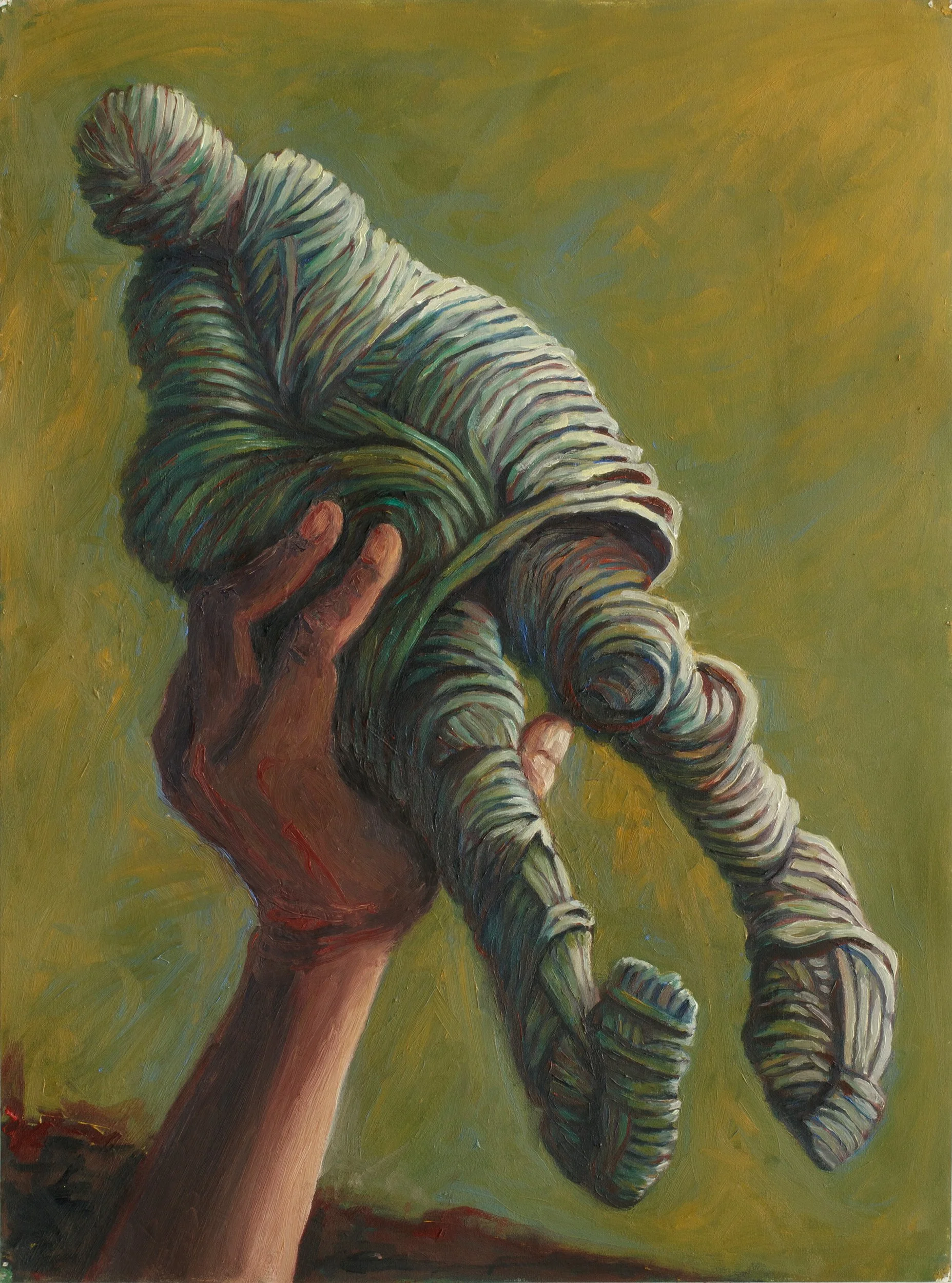 Catch • 2024 • 30 x 22 inches • Water based oil paint on prepared paper