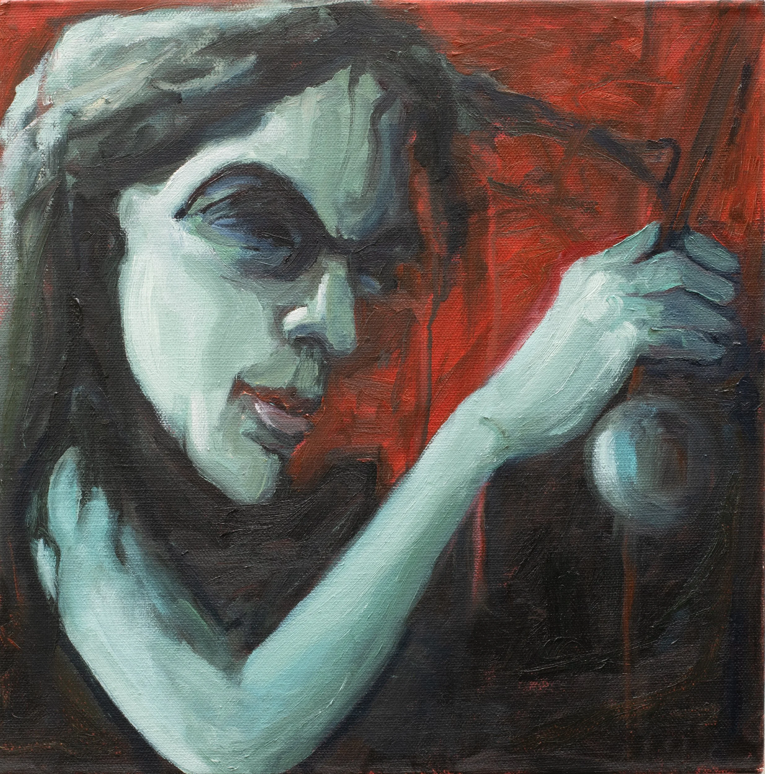 Observation • 2025 • 12 x 12 inches • water based oil paint and graphite on canvas