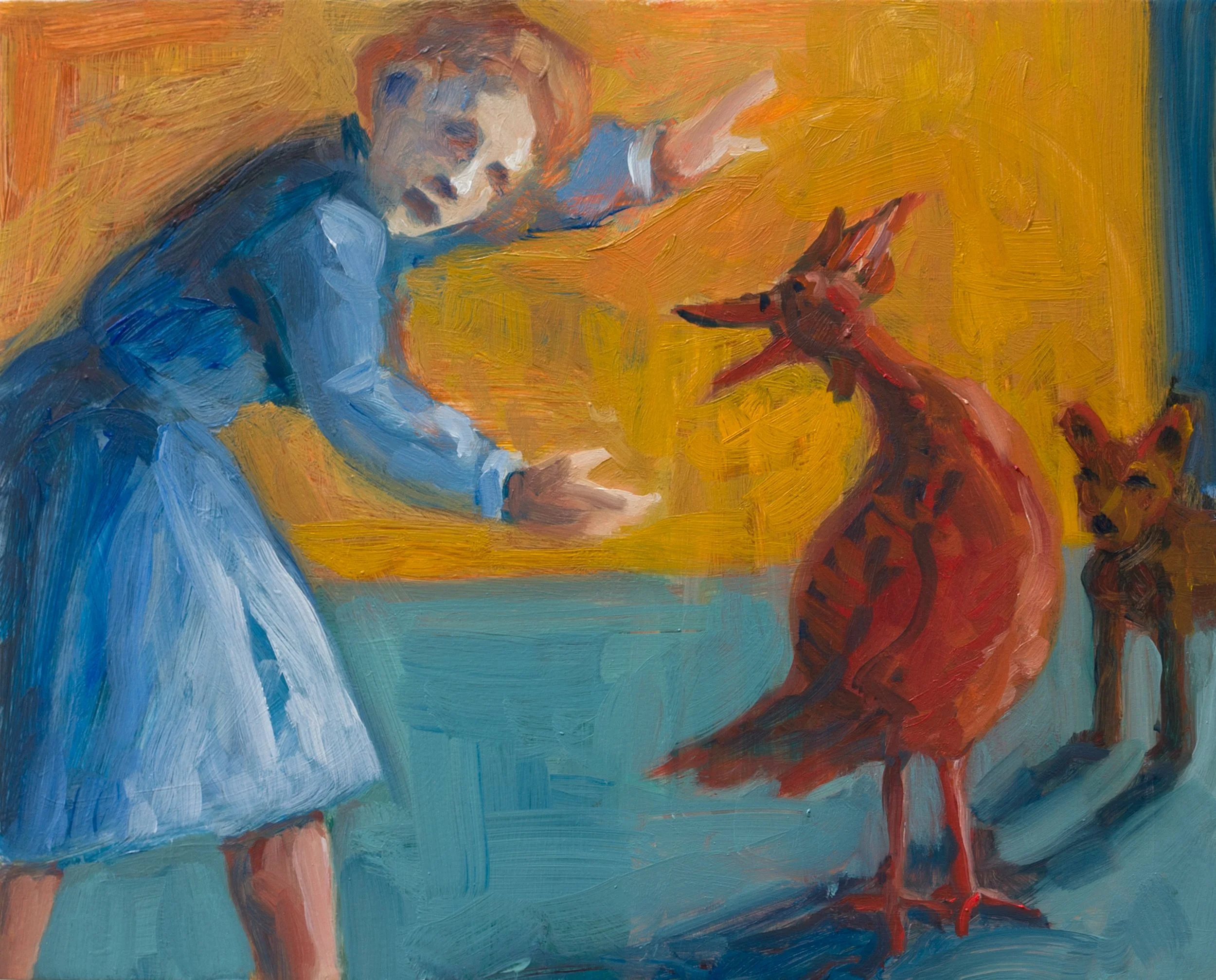 Red Bird • 2018 • 8 x 10 inches • Water based oil paint on panel