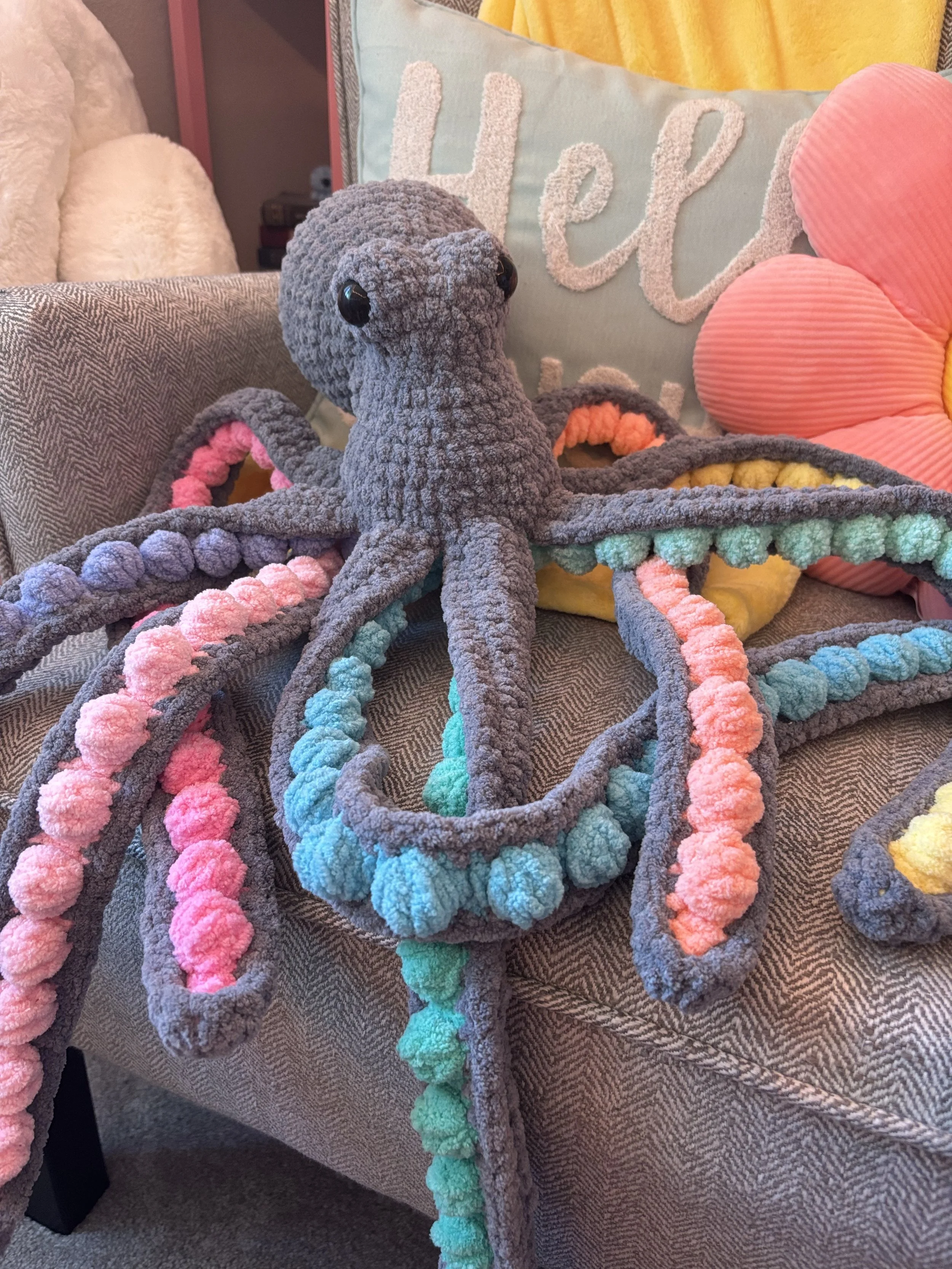 Custom Giant Octopus crochet plushie