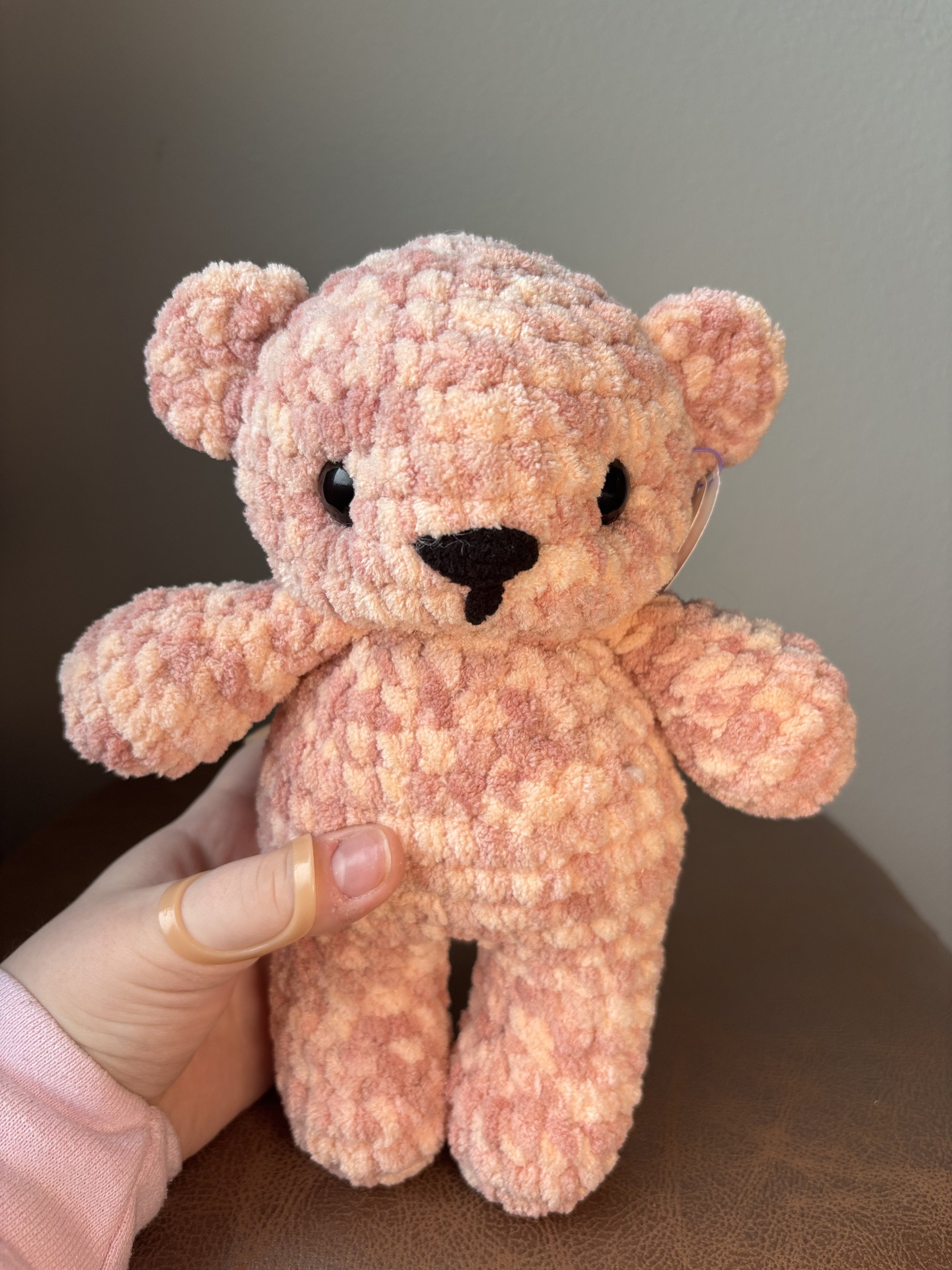 Pink Varied Teddy Bear crochet plushie