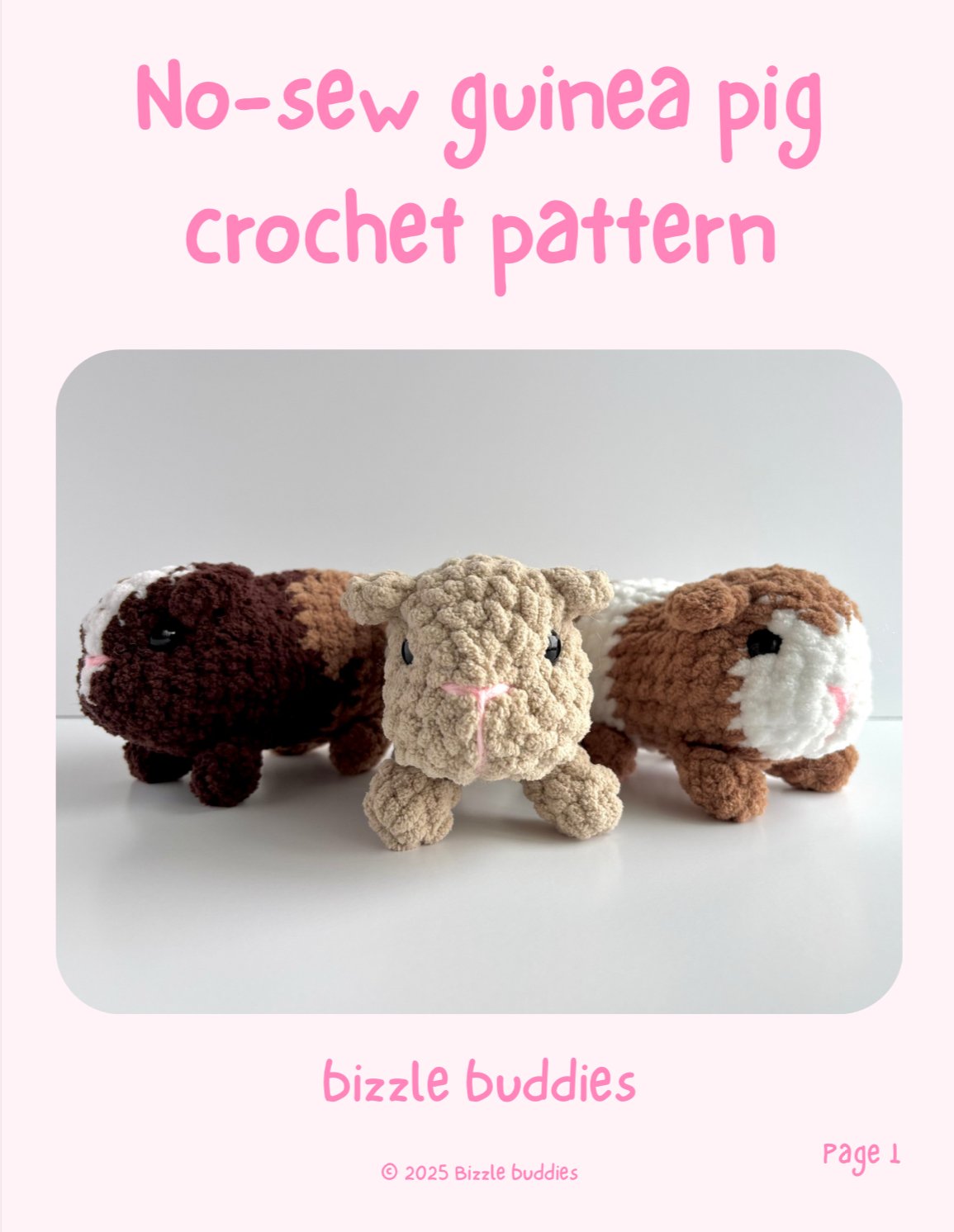no-sew guinea pig crochet pattern