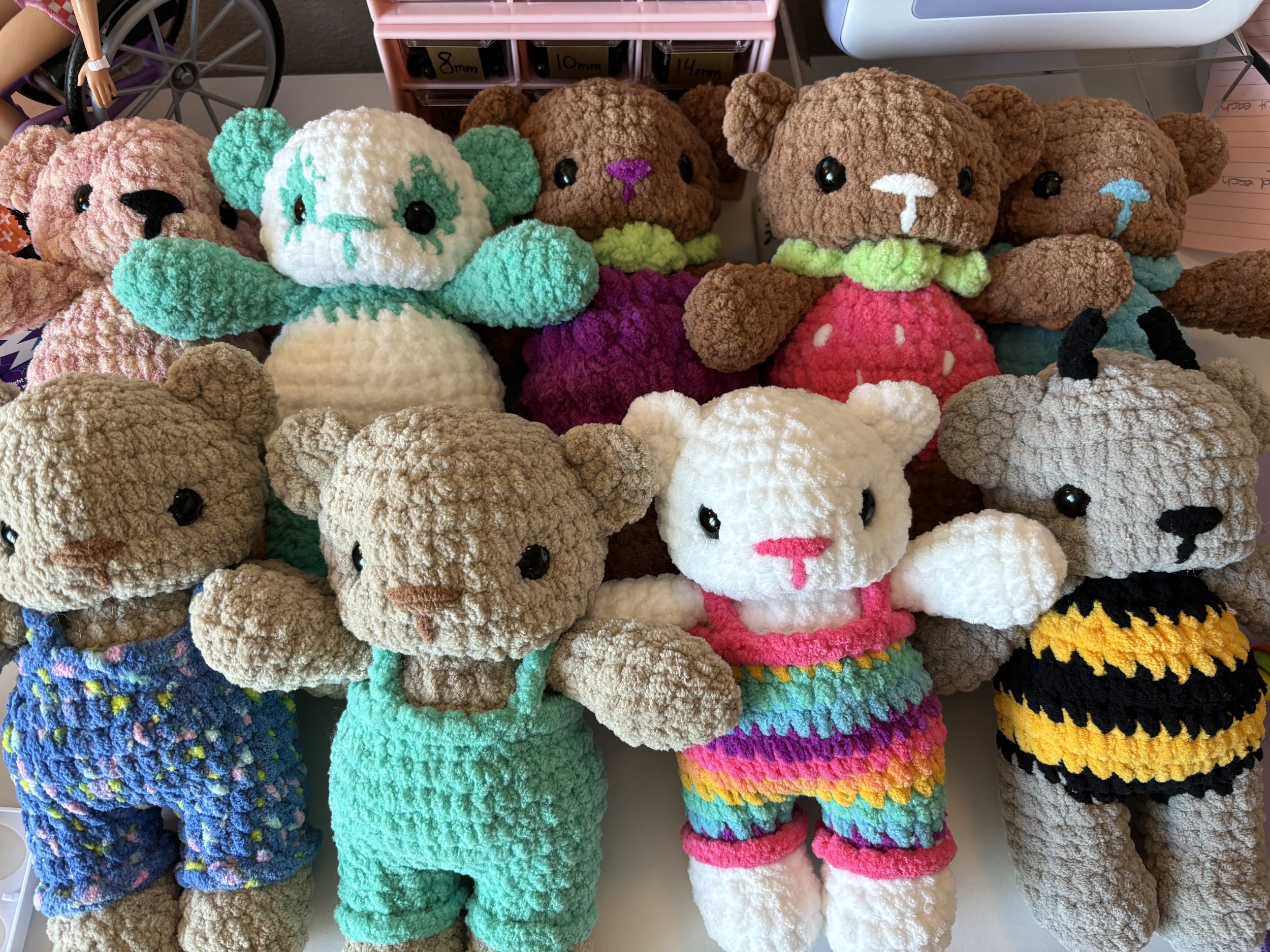 Overalls Bears Crochet Plushie