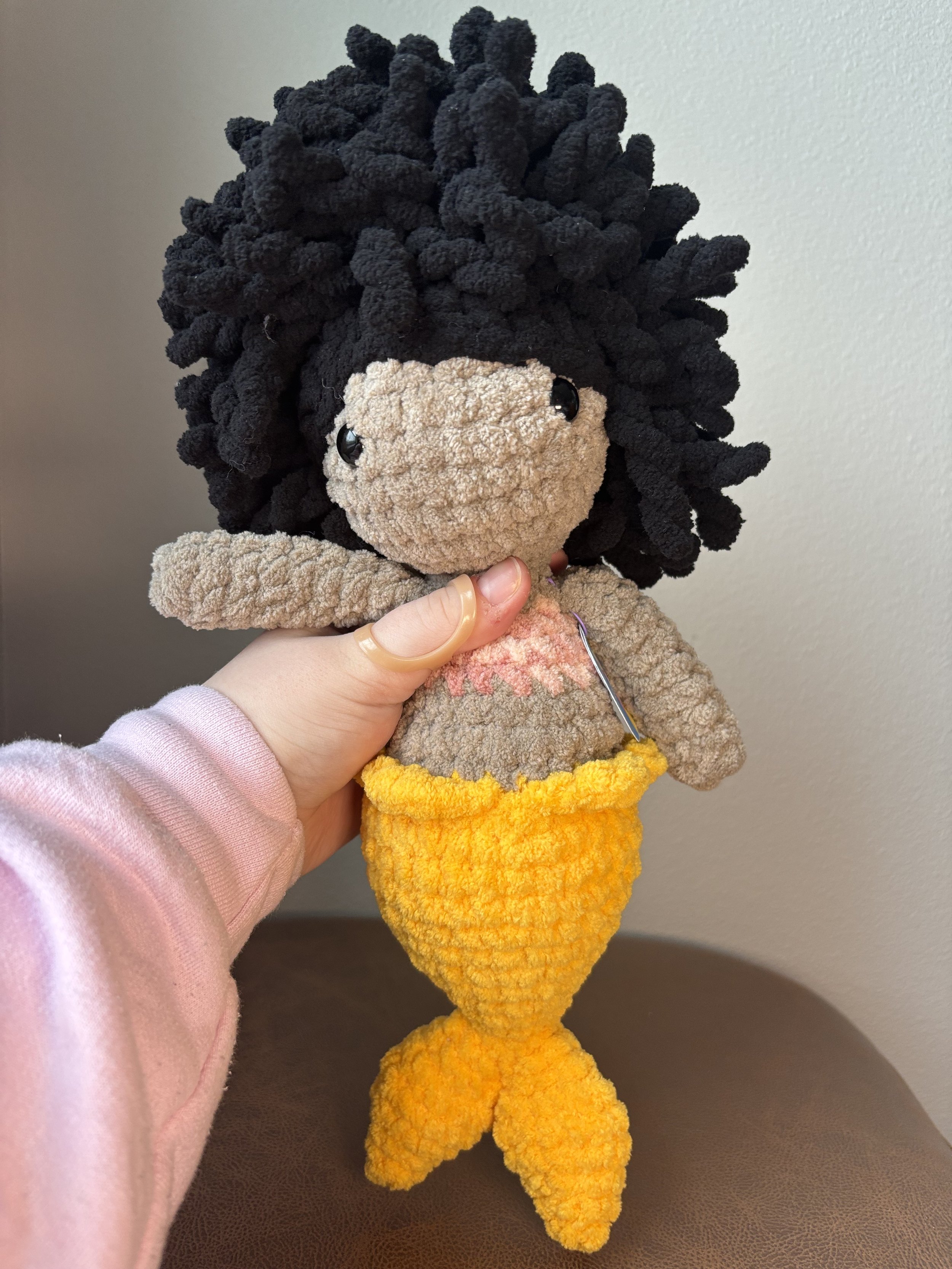 Yellow Tail Mermaid crochet plushie