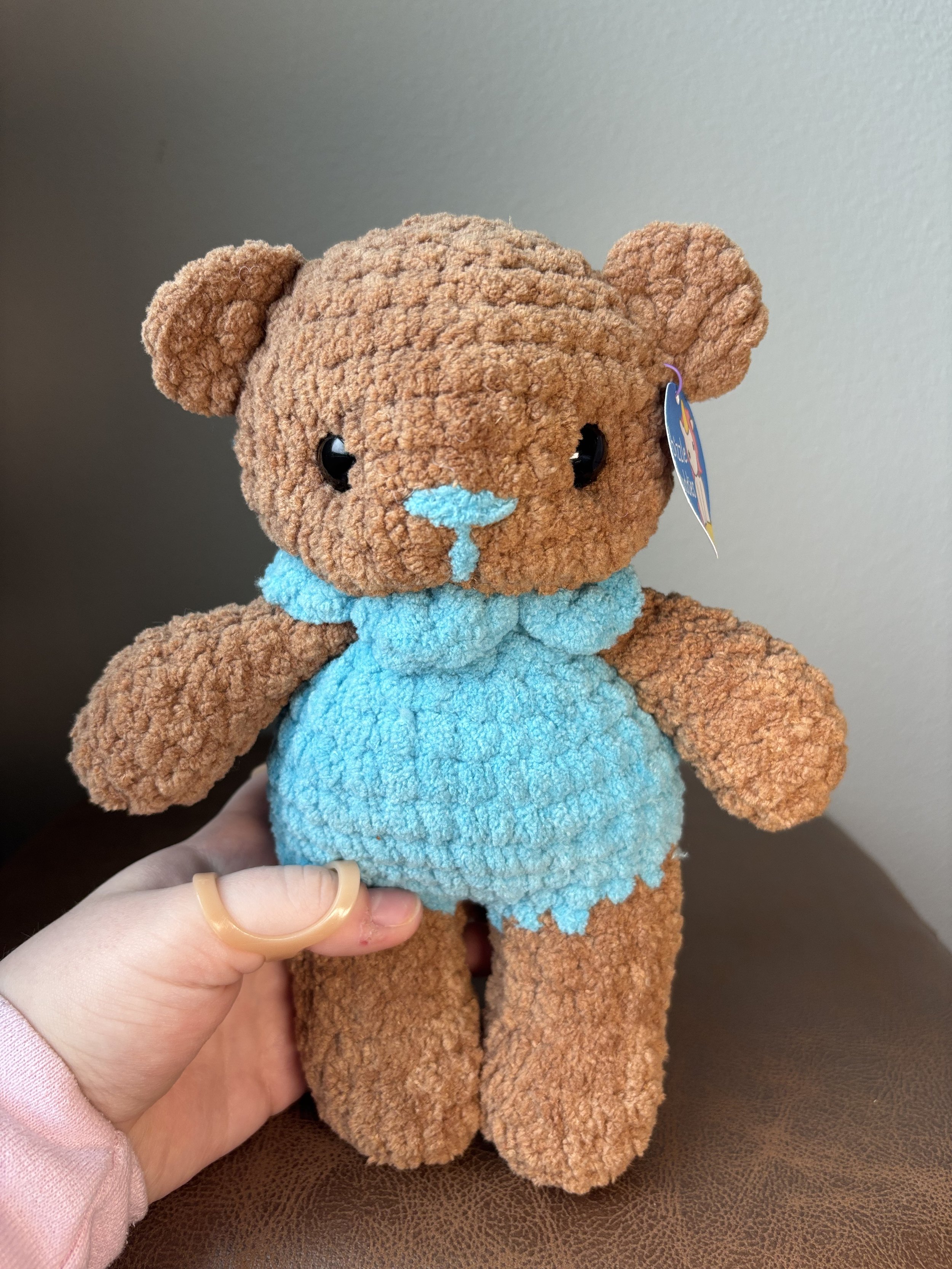 Blueberry Teddy Bear crochet plushie