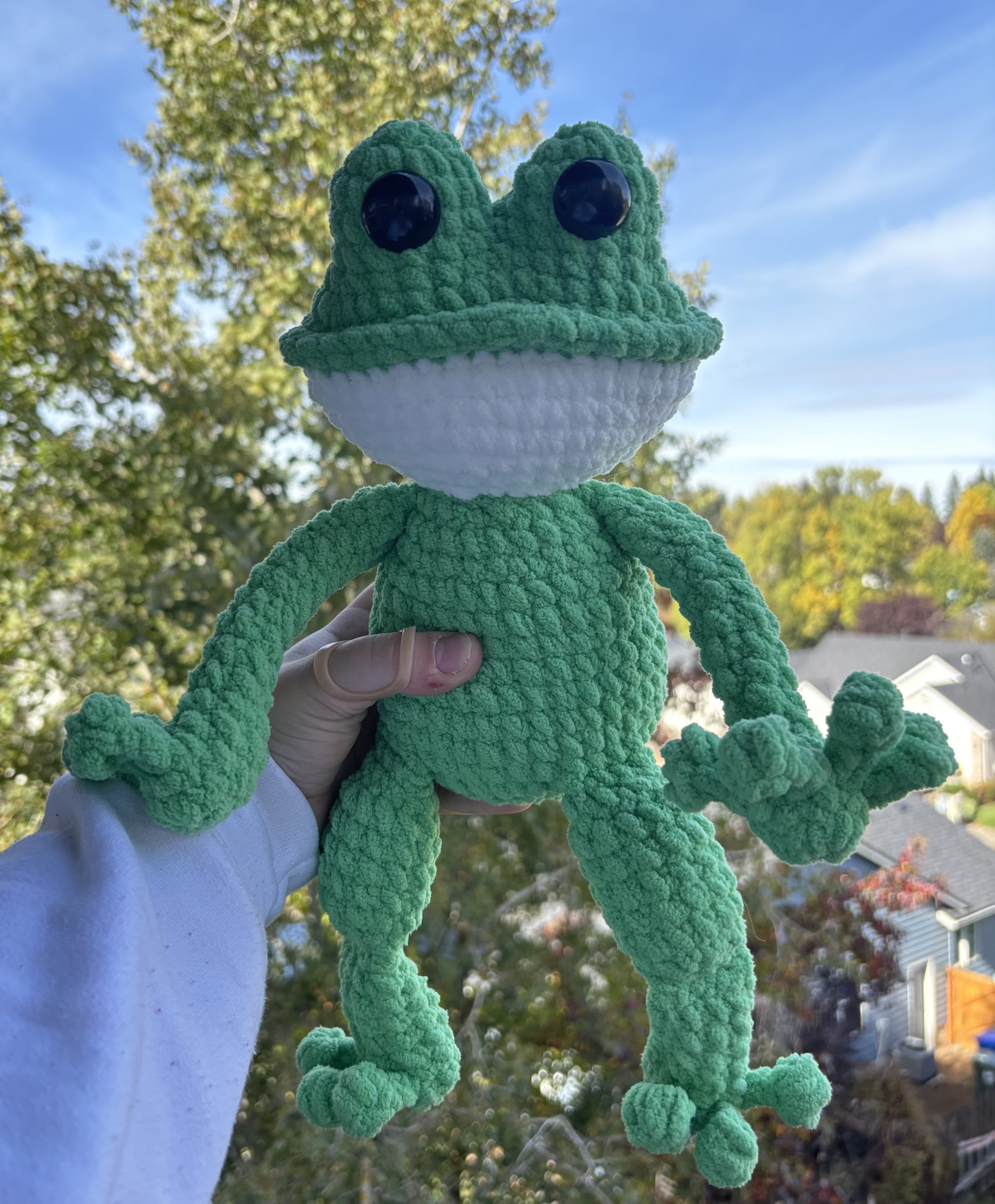 Frog crochet plushie