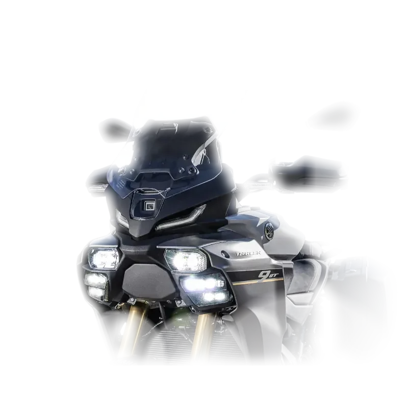 Photo d'une Yamaha Tracer GT+ 2026 prise de trois-quarts avant