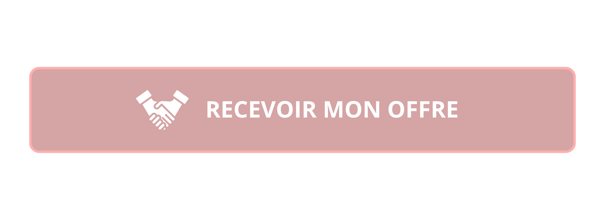 Bouton rouge avec icône de poignée de main et texte 'Recevoir mon offre'