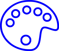 Pictogramme bleu palette de couleur