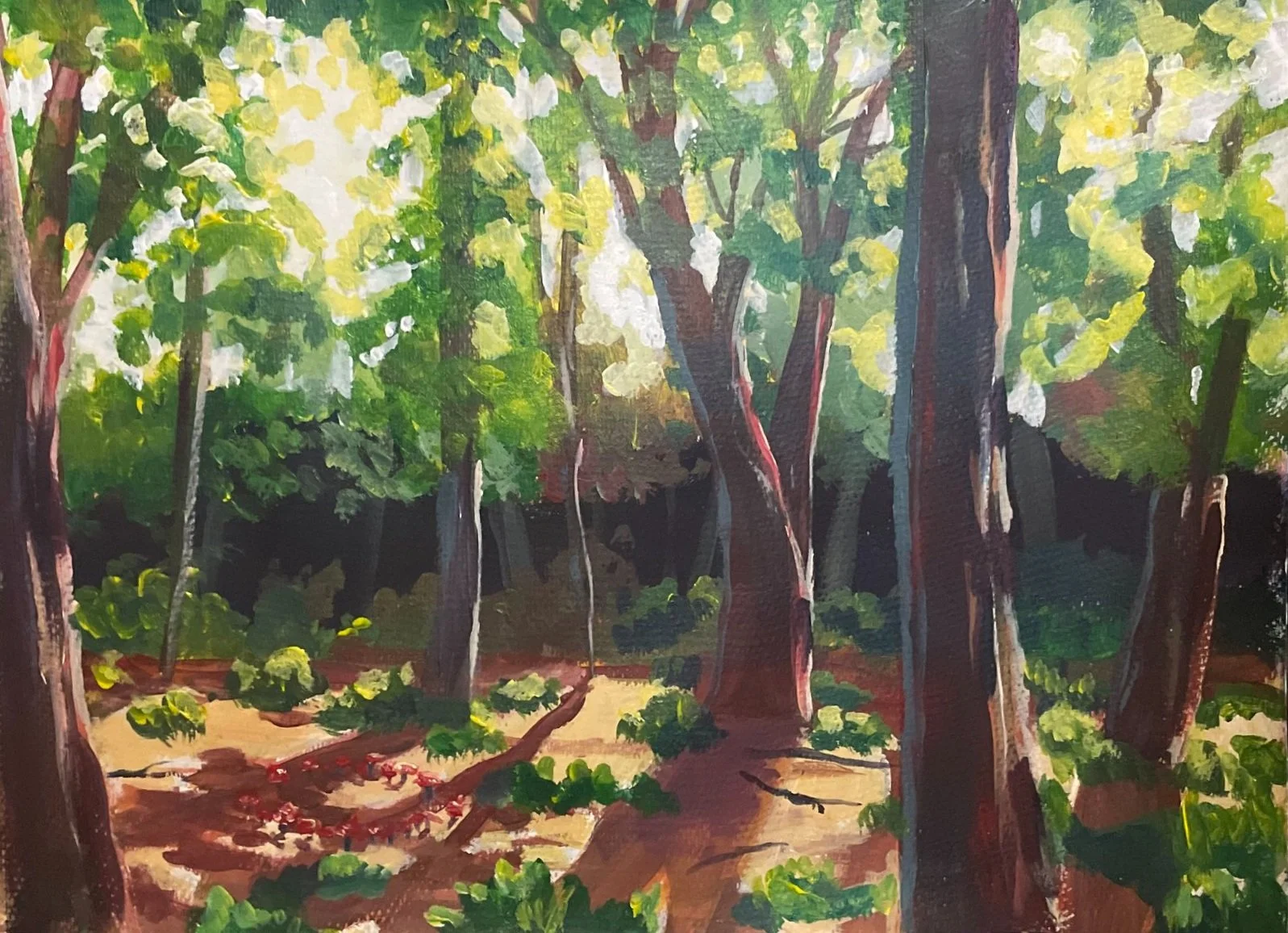 Madi's Fairy Ring | 42×29.7cm. Acrylic on Watercolour Paper. Painted as a gift in November 2024.