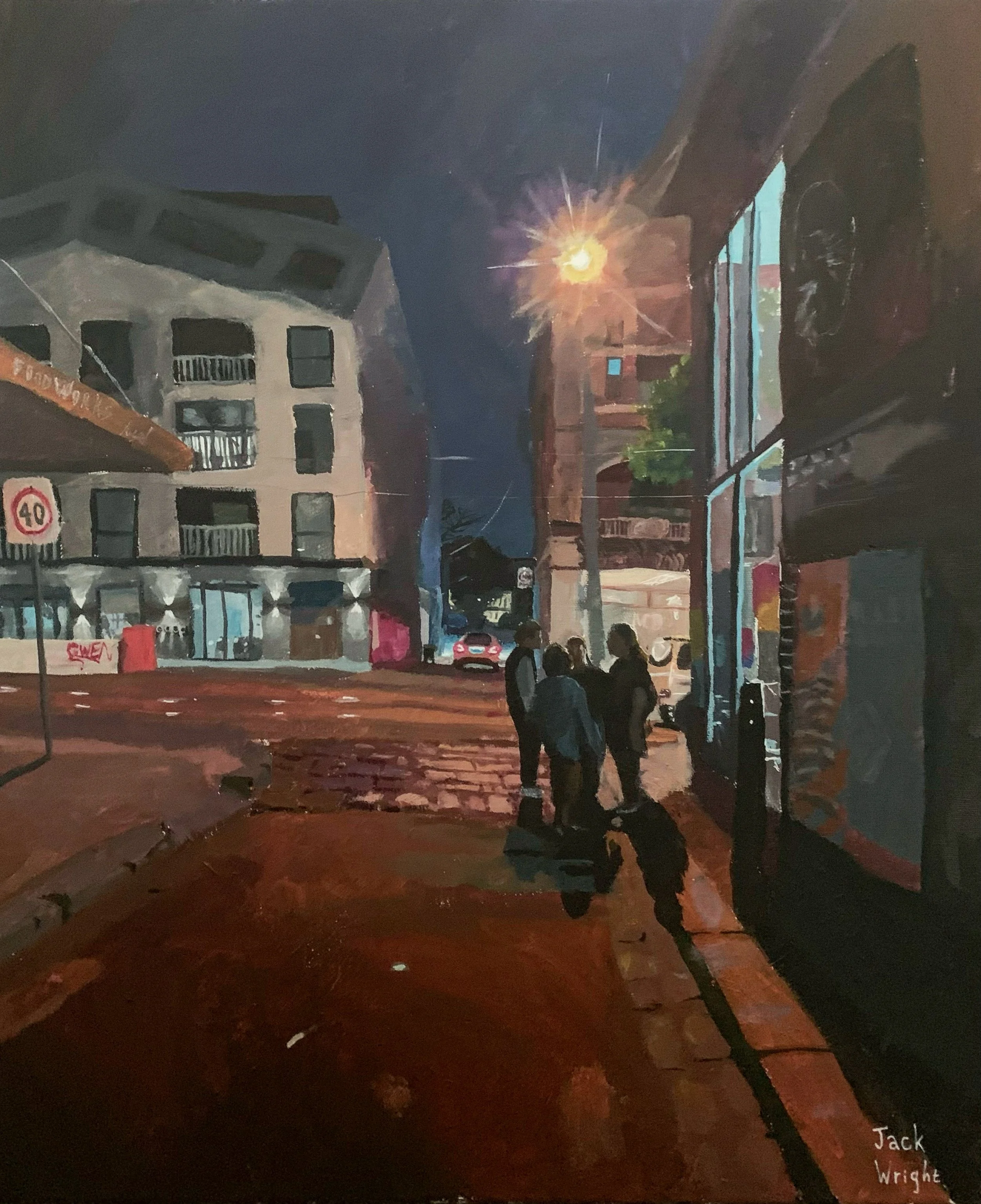 The Light on Gertrude Street | 50.8x60.9cm. Acrylic on Canvas. Originally painted Between August 2021 & January 2022