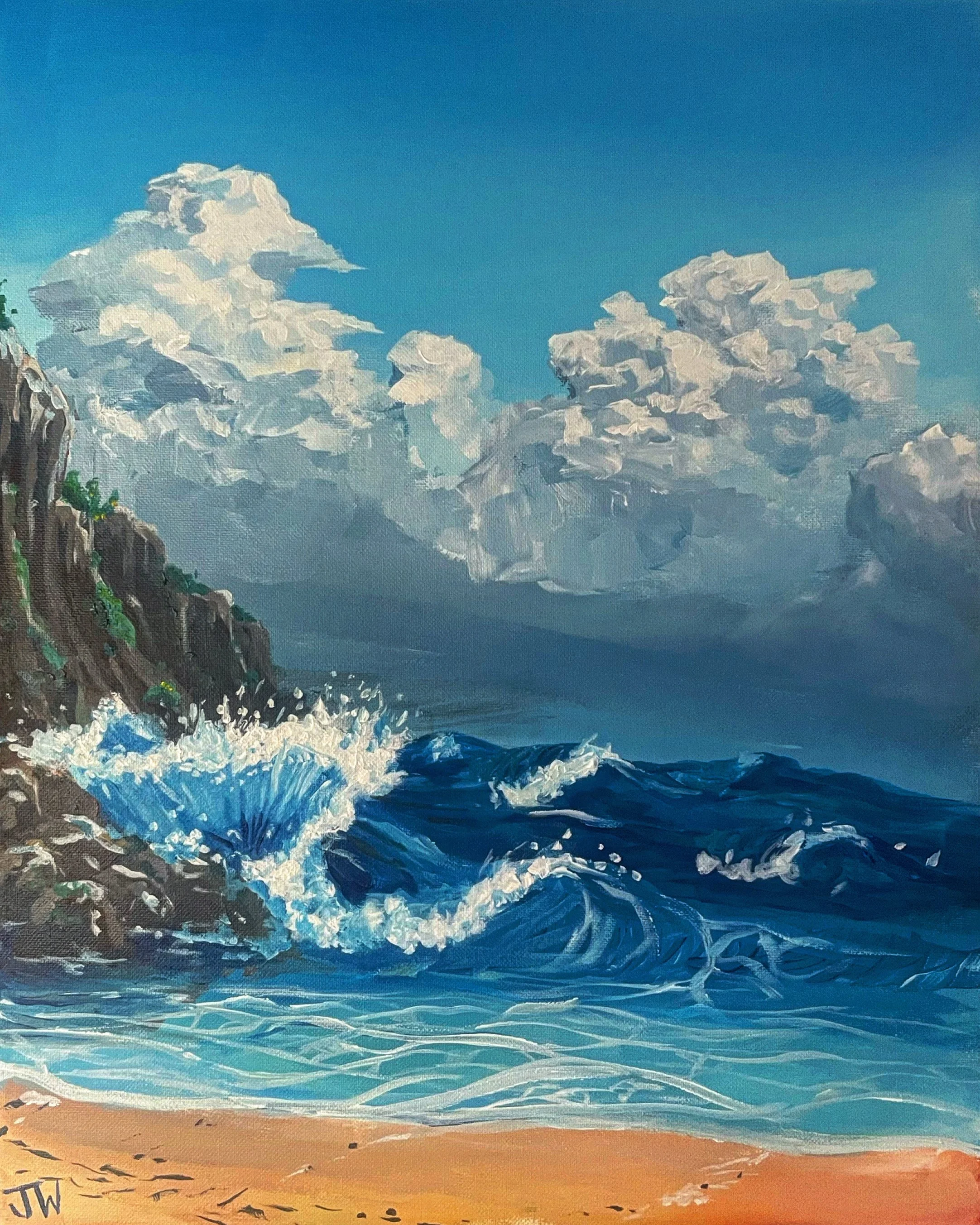 Z Wave | 40.6x50.8cm. Acrylic on Canvas. Originally painted in August 2024