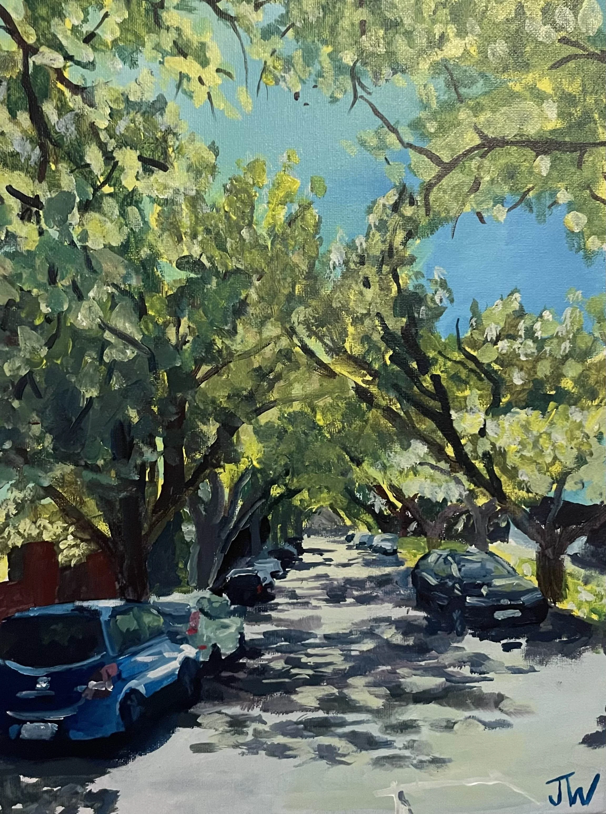 Forgot to charge my headphones and now I have to be alone with my thoughts on the way home from work | 30x40.5cm. Originally Painted in June 2023