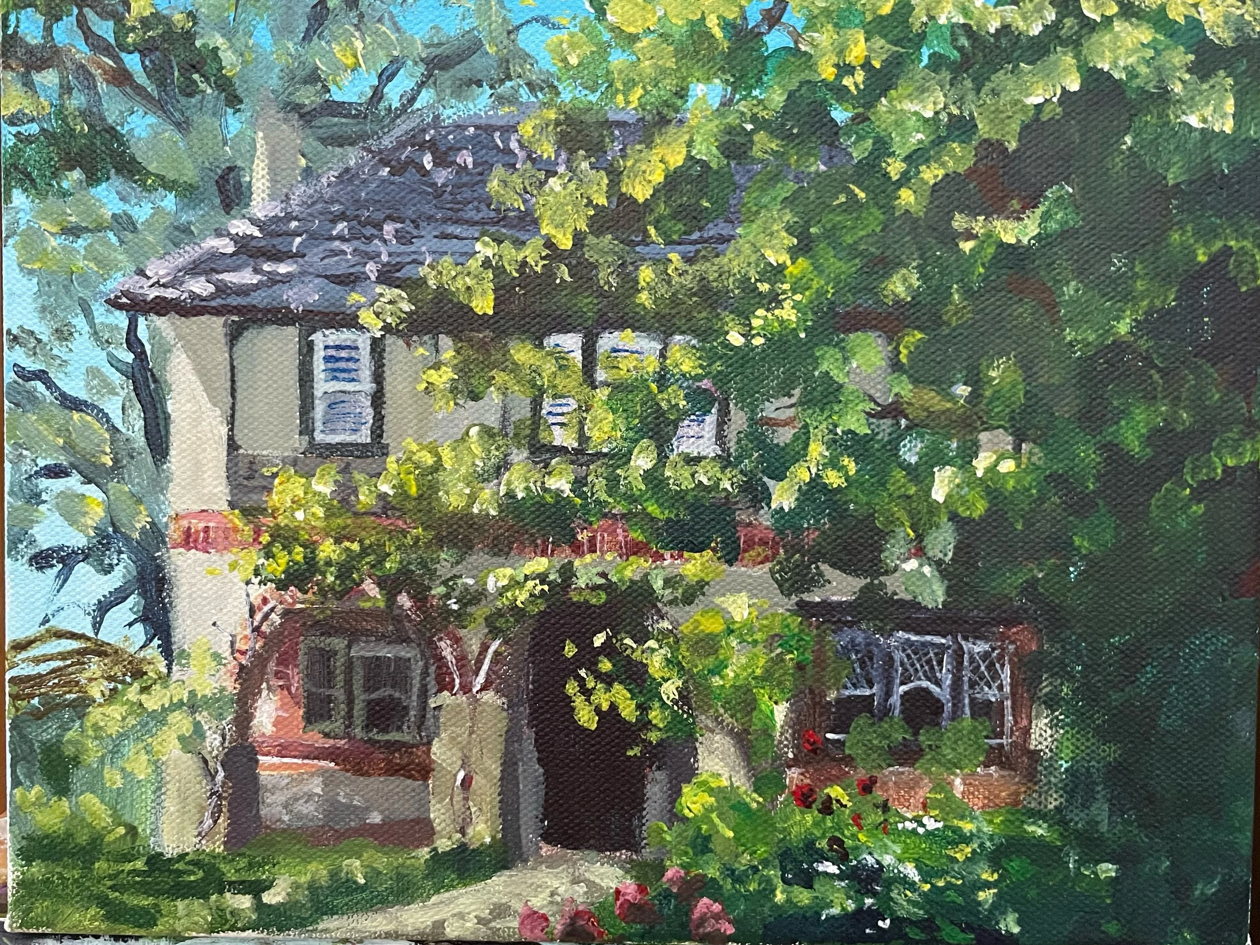 Tree Peek | 25.4×20.4cm. Acrylic on Canvas. Painted as a commission in January 2023.