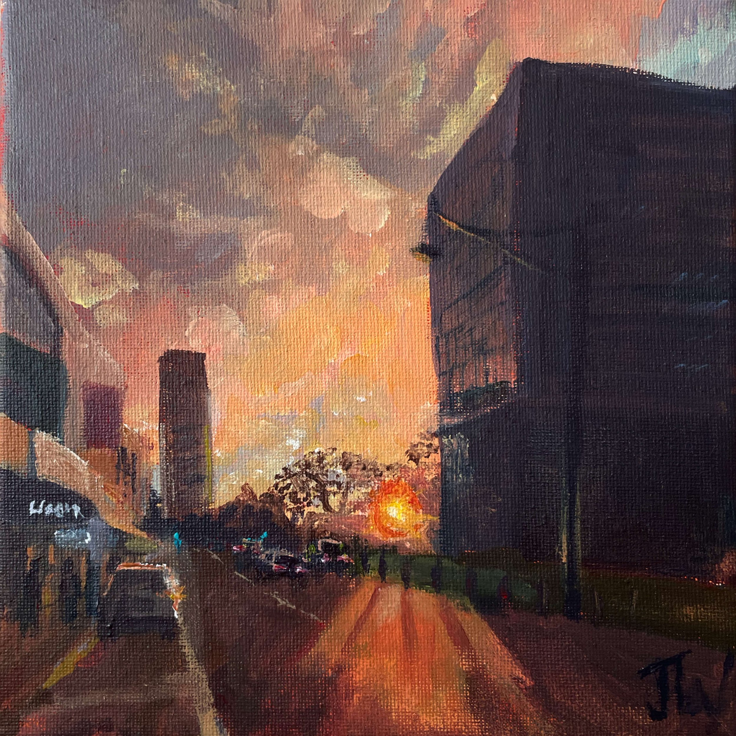 The Picture from The Walk to The Bus to The Shops |
20.5x20.5cm. Acrylic on canvas. Originally Painted in March 2023