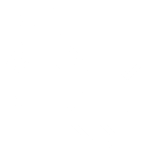 Magnifying glass over a person with checkmarks and charts, symbolizing analysis or research.