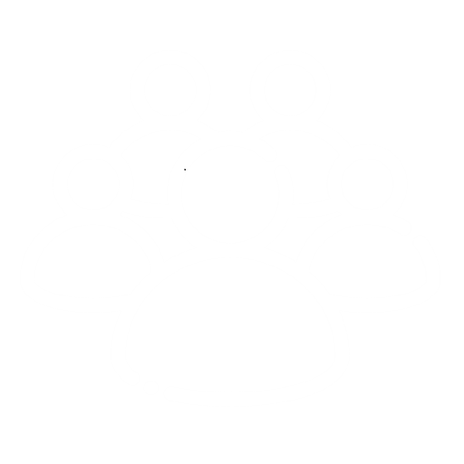 Outline of a group of five people icons