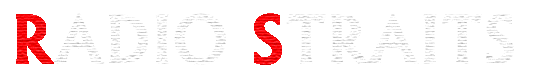 Logo de Radio Straits en noir, blanc et rouge