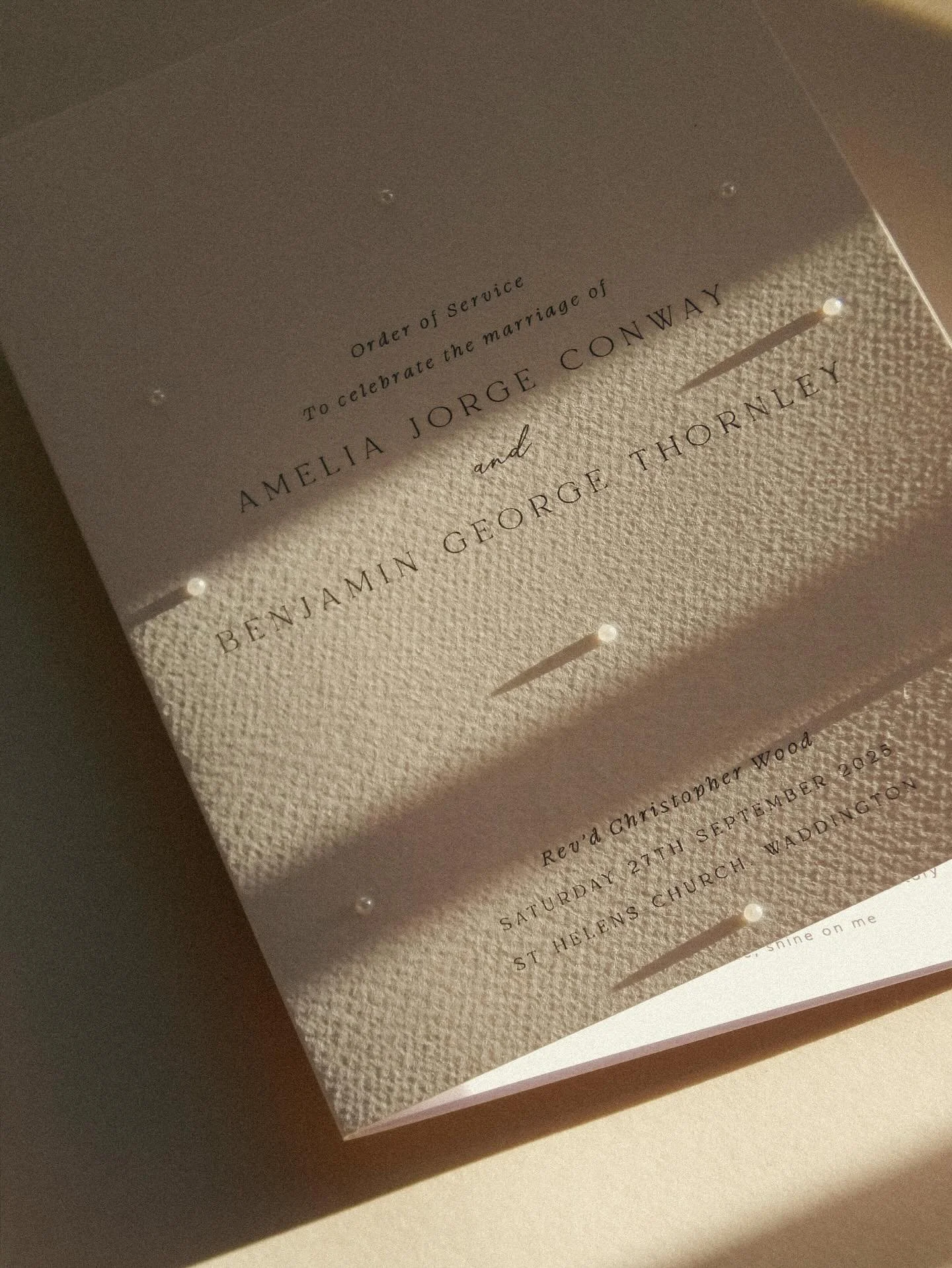 Who says order of service booklets have to be boring? 👀 

Every detail of your day deserves to feel as beautiful as the &lsquo;I Do&rsquo;. Carefully thought out stationery throughout your special day will truly make your guests be wowed.

With deli